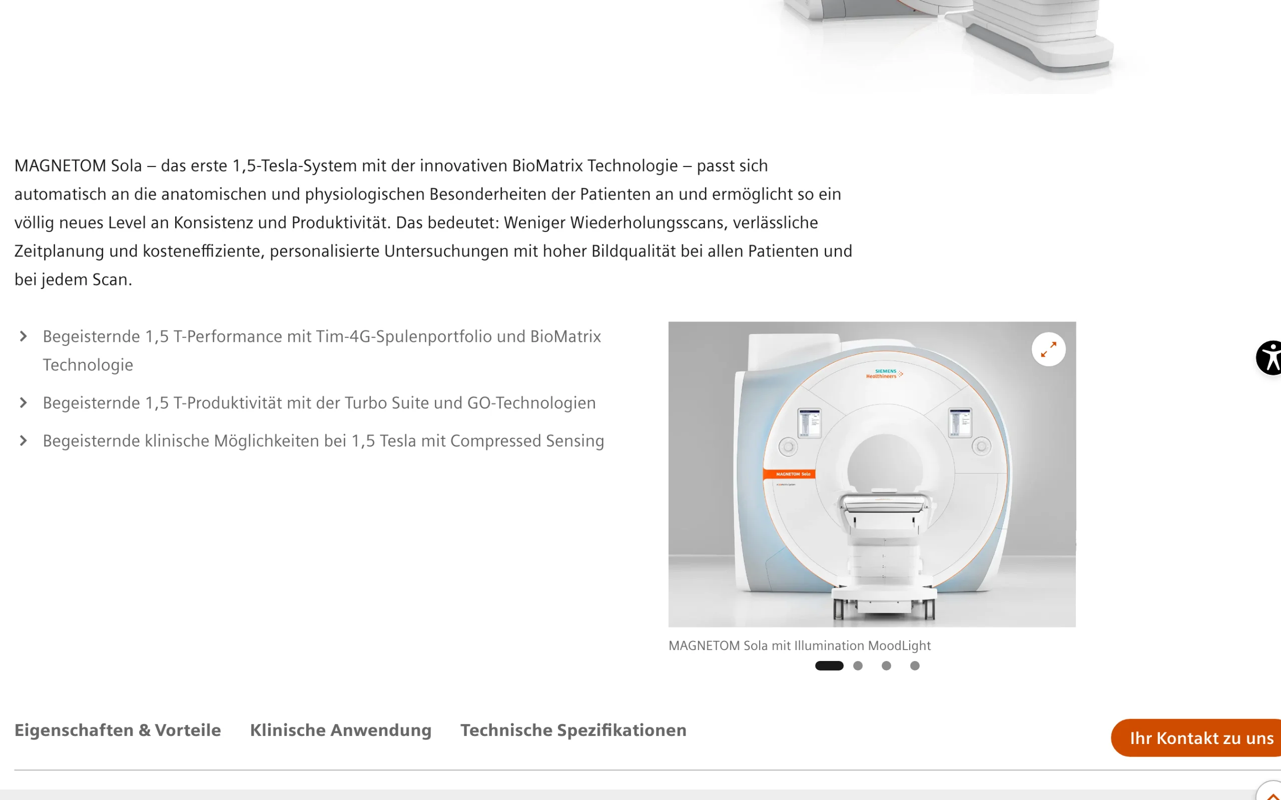 Screenshot-Beleg: Siemens Healthineers — Kriterium 4.1 Mehrere Bilder + Zoom (360°)