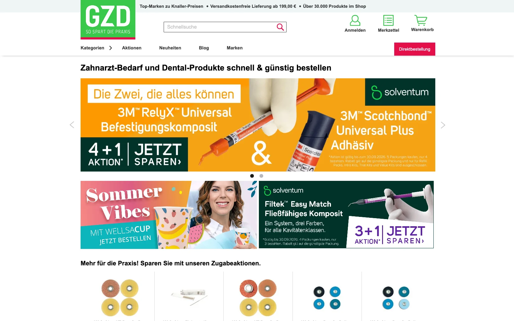 Screenshot-Beleg: Geiz Dental — Kriterium 1.4 Design & Gesamteindruck