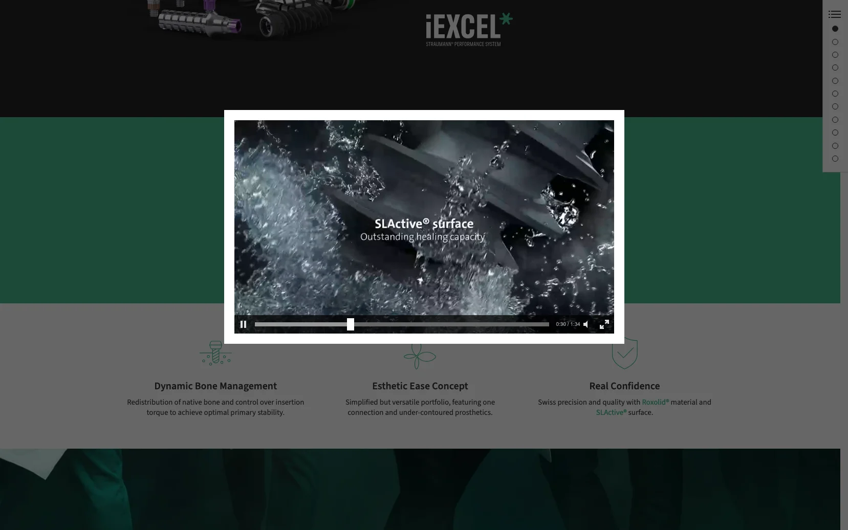 Screenshot-Beleg: Straumann Group — Kriterium 4.6 Anwendungs-/Demo-Video auf der Produktseite