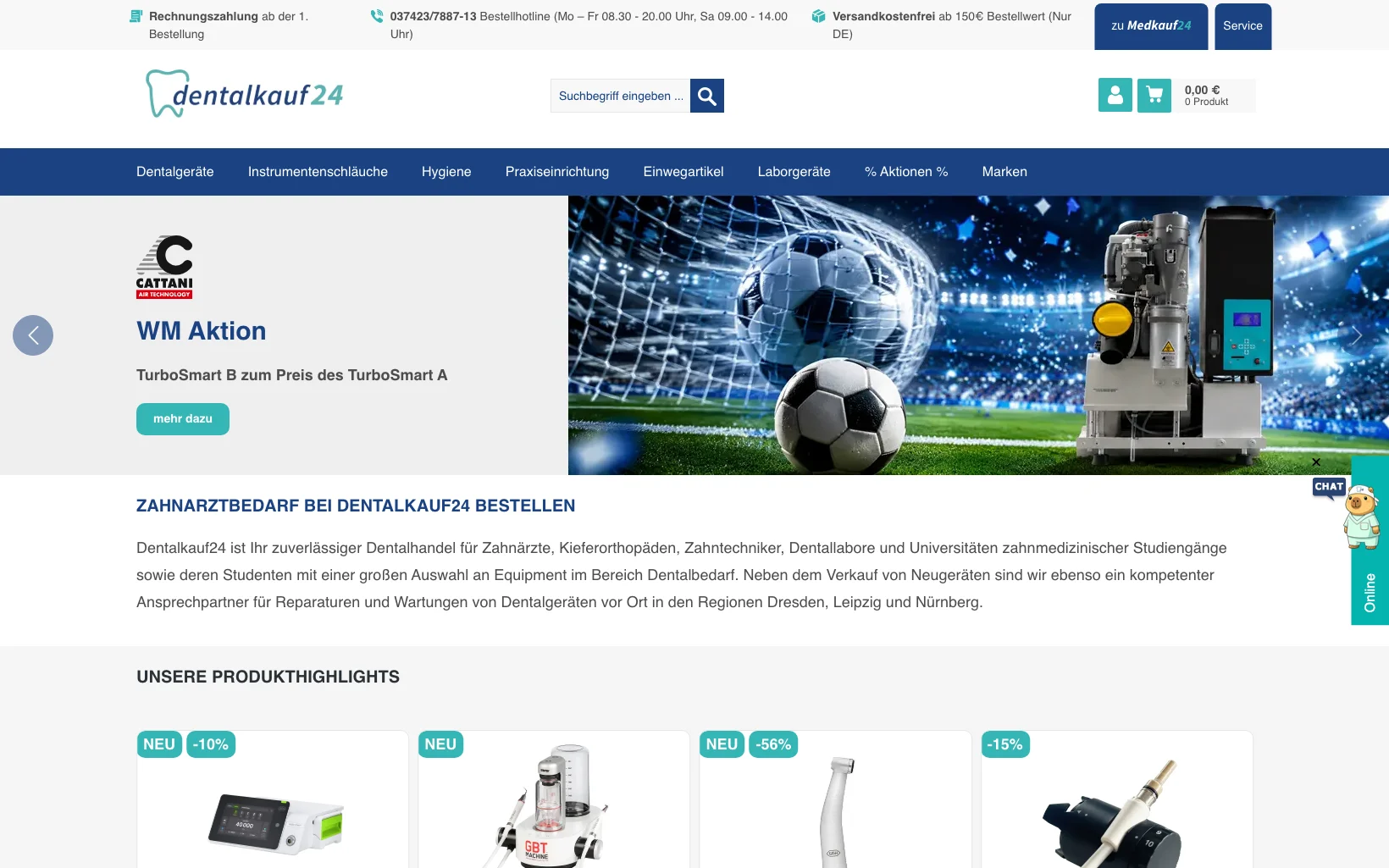Screenshot-Beleg: Dentalkauf24 — Kriterium 1.4 Design & Gesamteindruck
