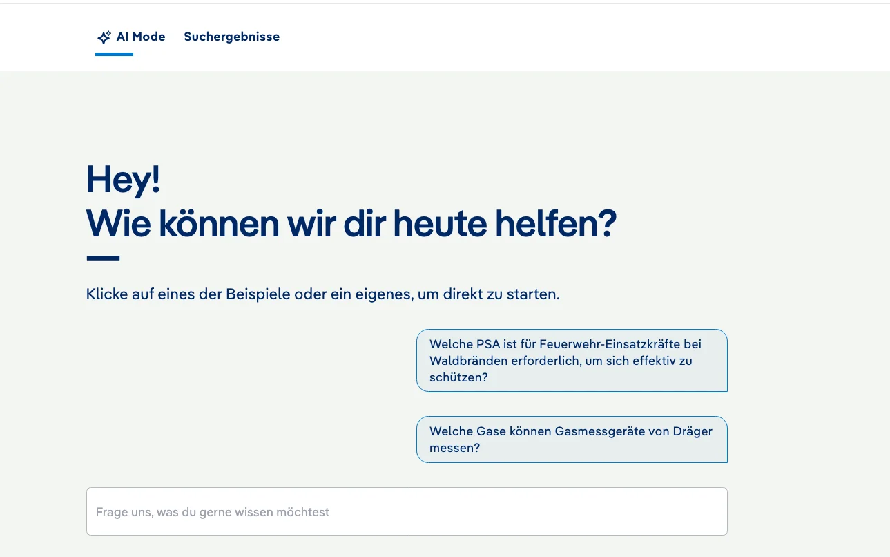 Screenshot-Beleg: Dräger — Kriterium 6.2 Live-Chat oder Chatbot