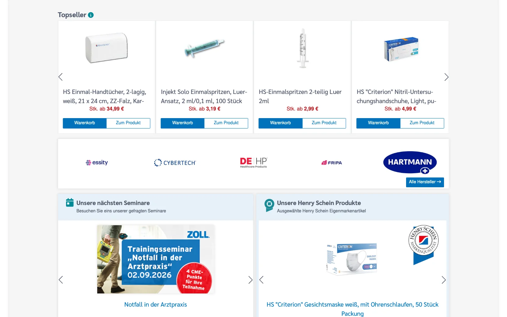 Weiterer Beleg: Henry Schein Medical — Kriterium 1.4
