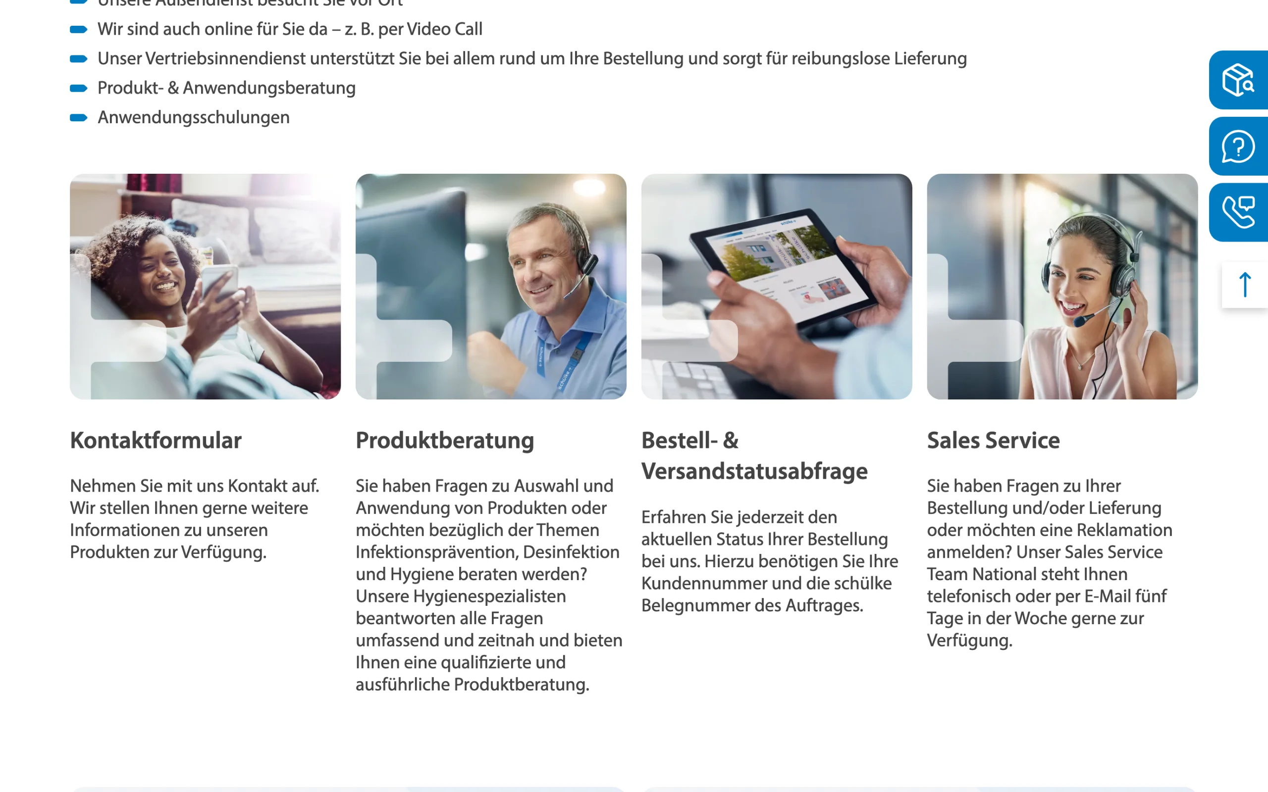 Screenshot-Beleg: Schülke & Mayr — Kriterium 6.5 Service- / Wartungs-Bereich