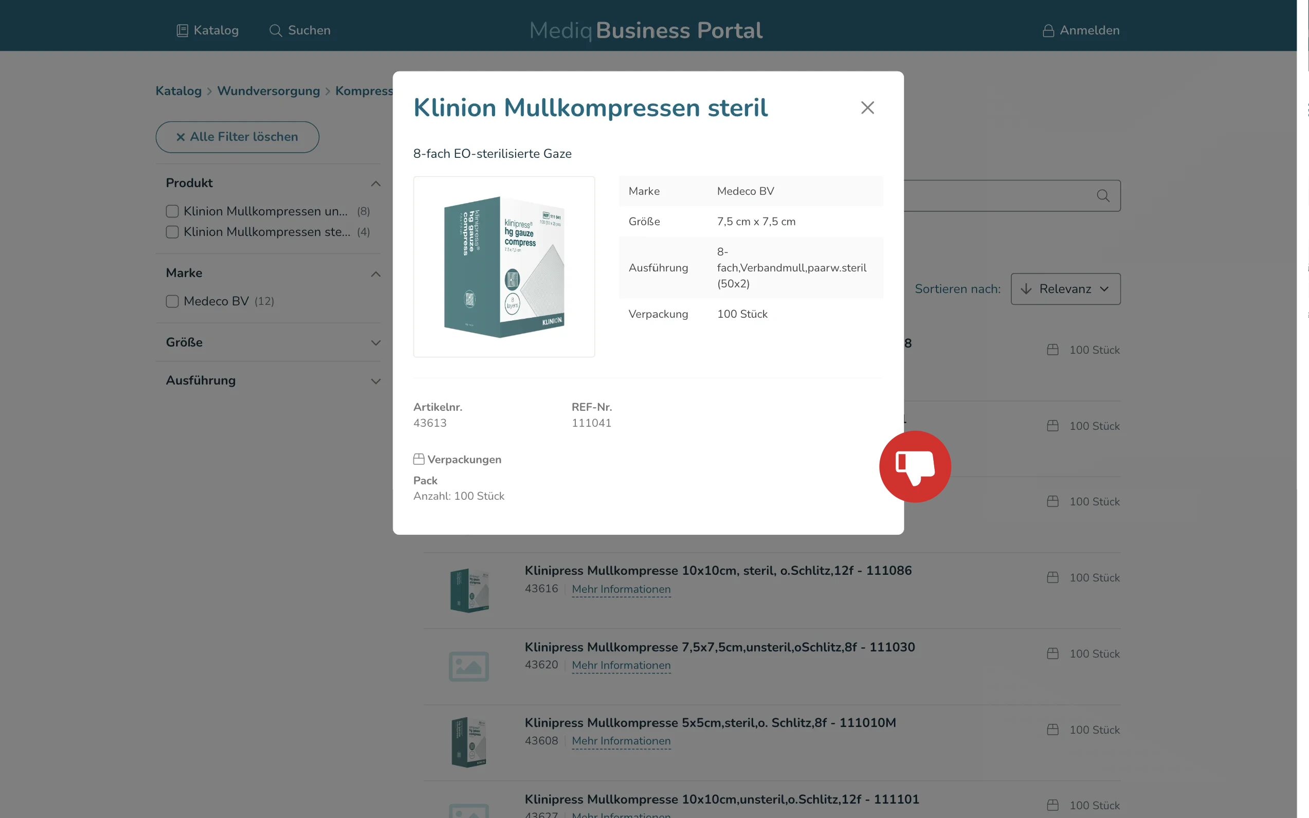 Beleg: Mediq Deutschland
