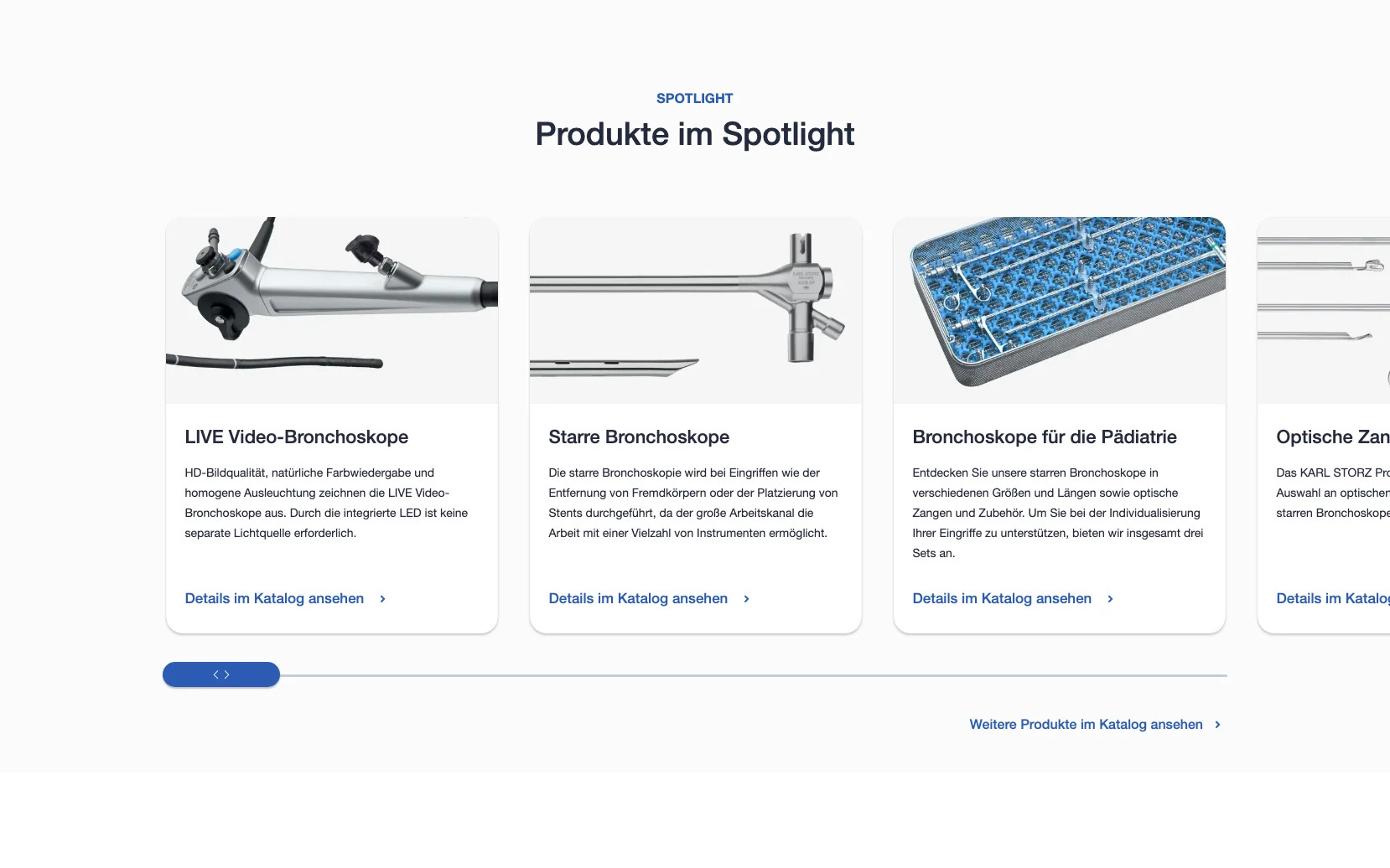 Screenshot-Beleg: Karl Storz — Kriterium 2.5 Einstieg über Anwendung