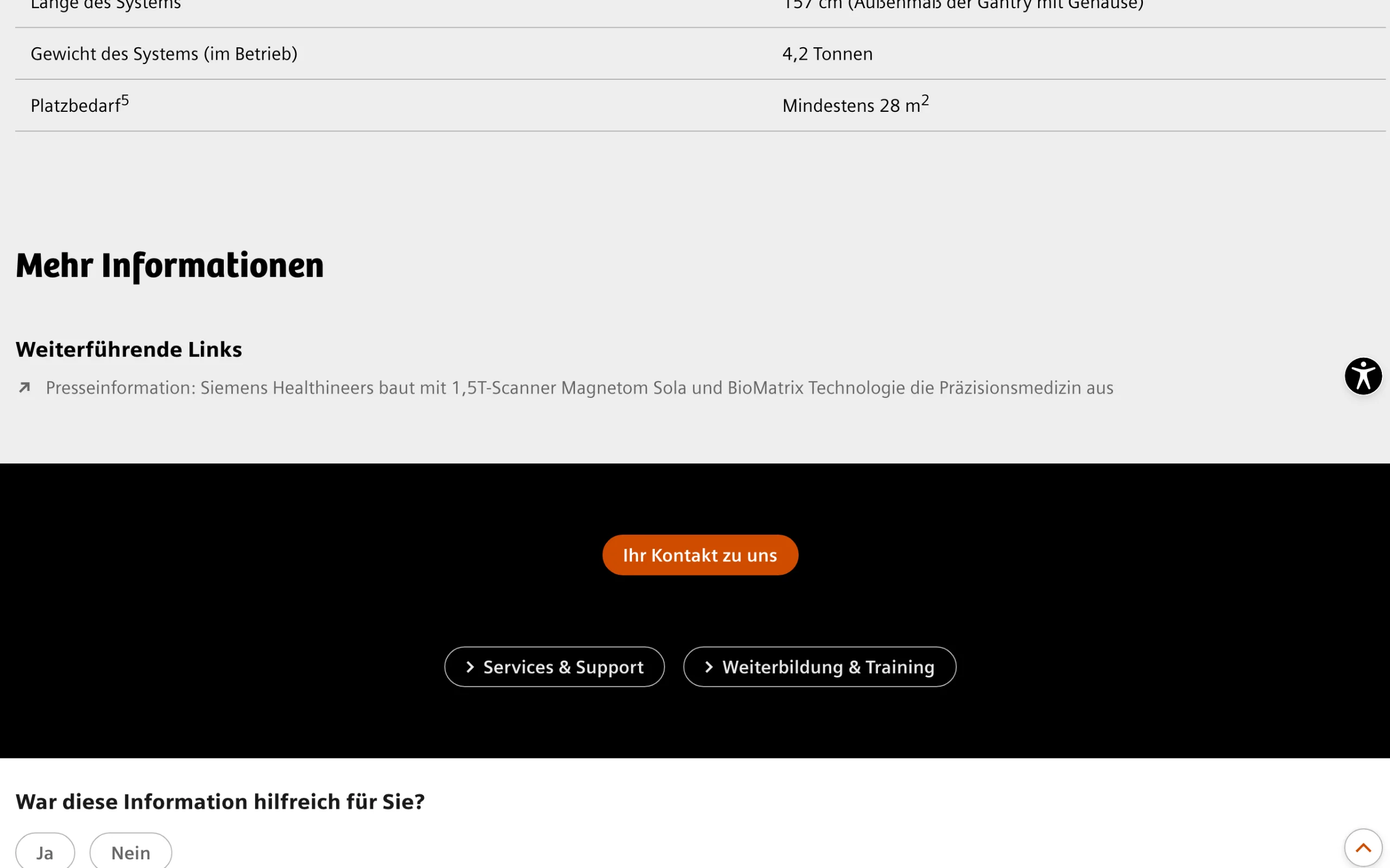 Screenshot-Beleg: Siemens Healthineers — Kriterium 6.4 Schulungs- / Education-Hub