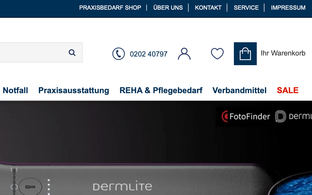 Screenshot-Beleg: MSG-Praxisbedarf — Kriterium 6.1 Kontaktmöglichkeiten präsent