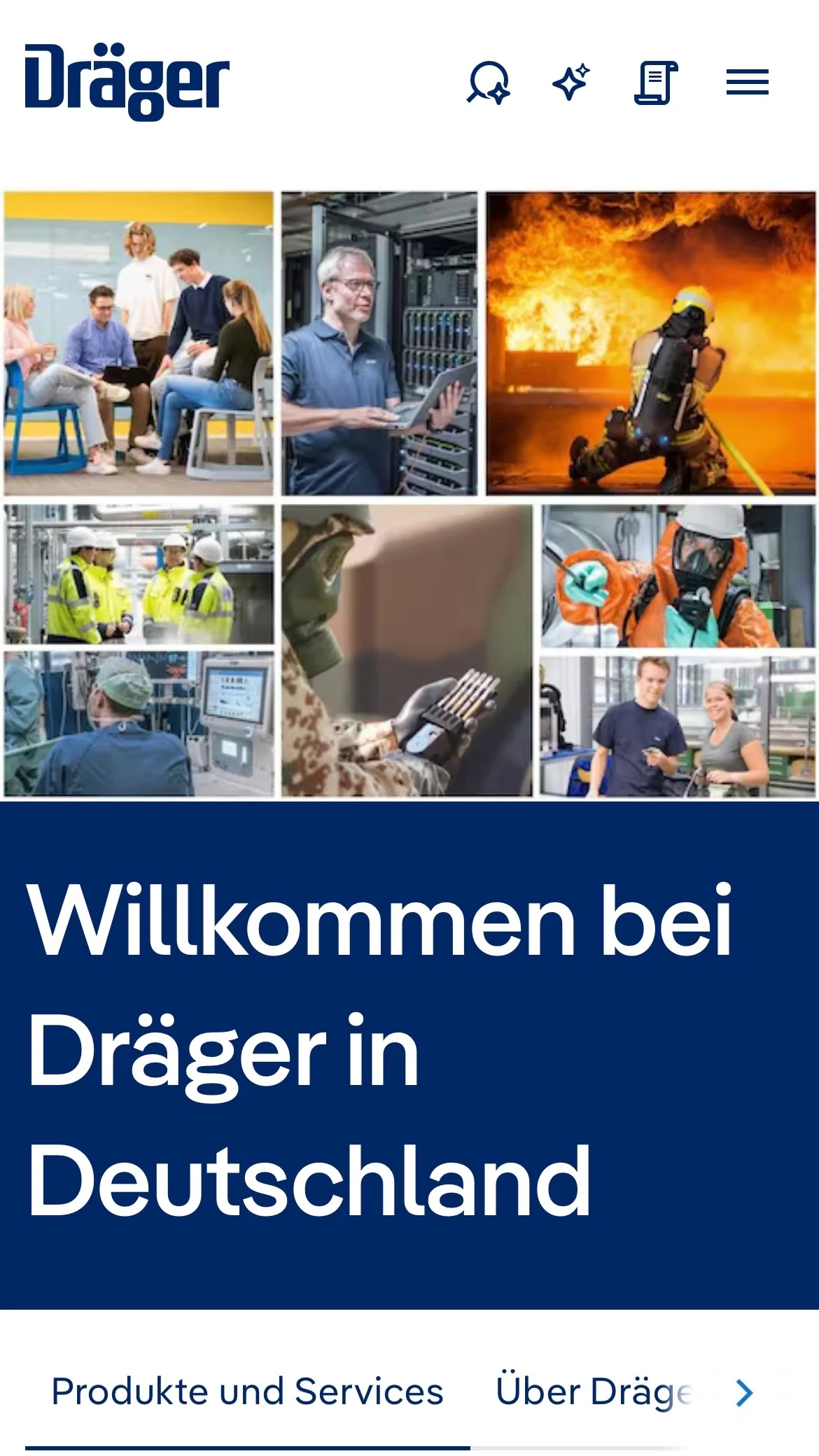 Screenshot-Beleg: Dräger — Kriterium 7.5 Mobile Bedienbarkeit