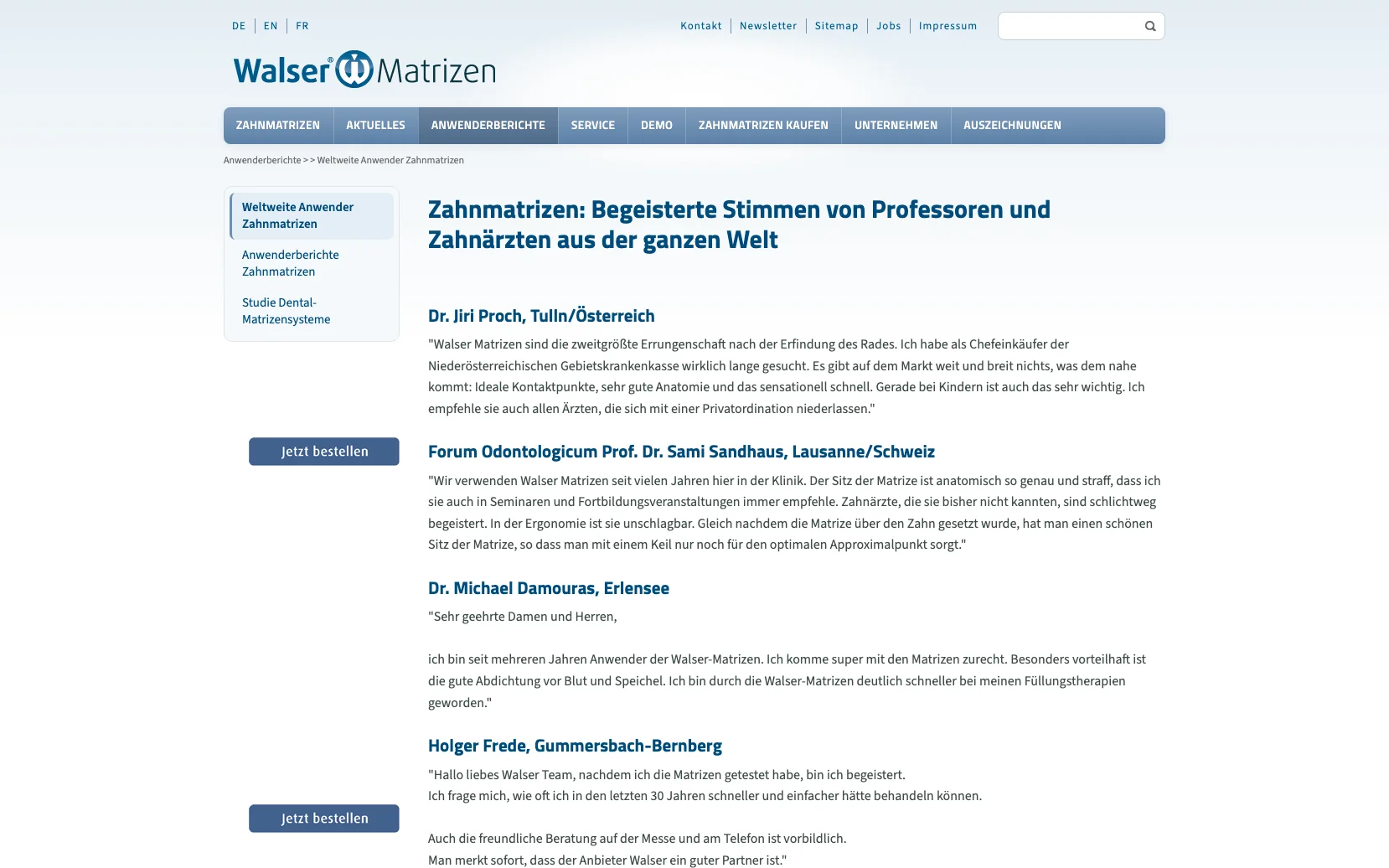 Weiterer Beleg: Dr. Walser Dental GmbH — Kriterium 1.4