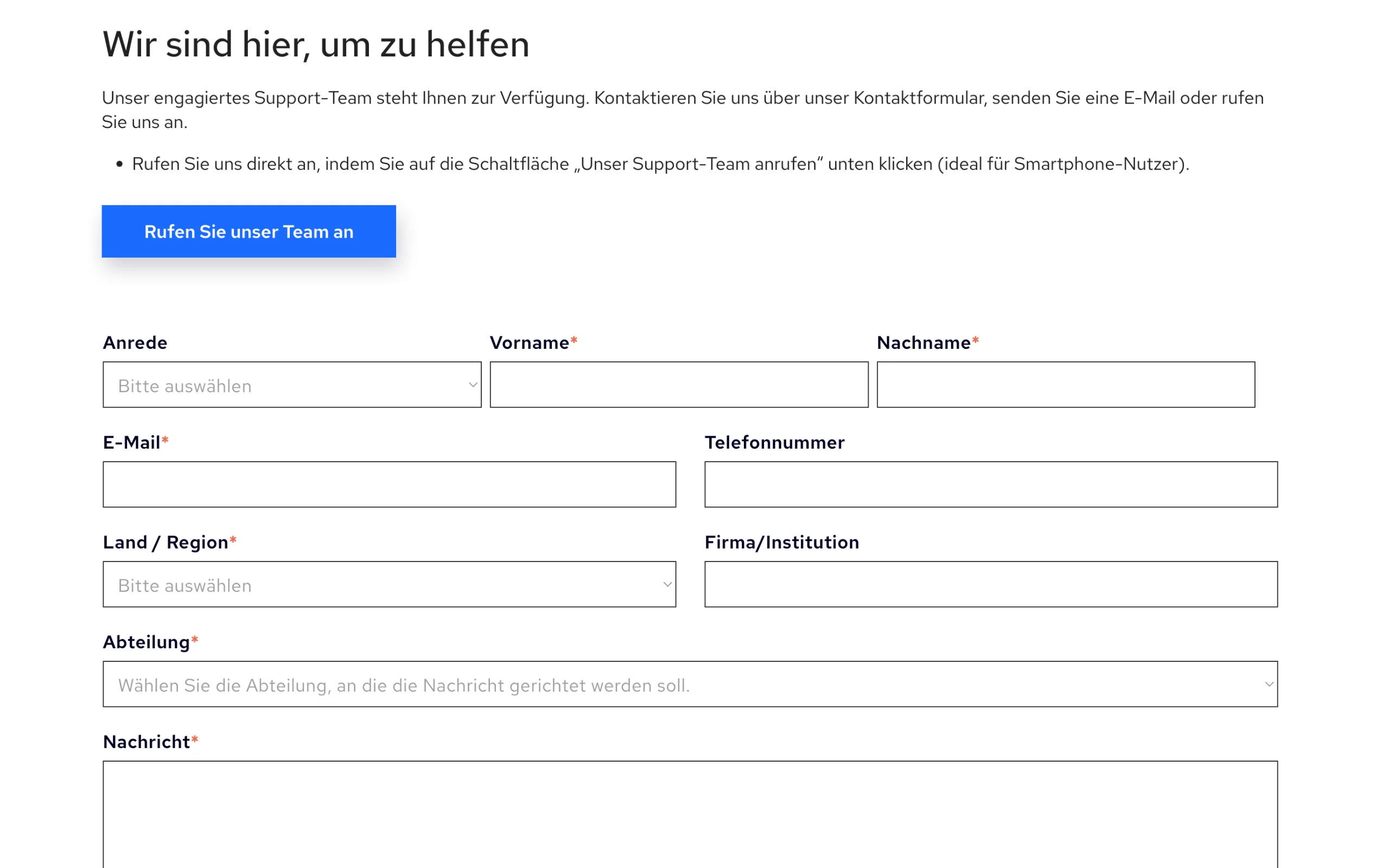Screenshot-Beleg: Riester — Kriterium 6.1 Kontaktmöglichkeiten präsent
