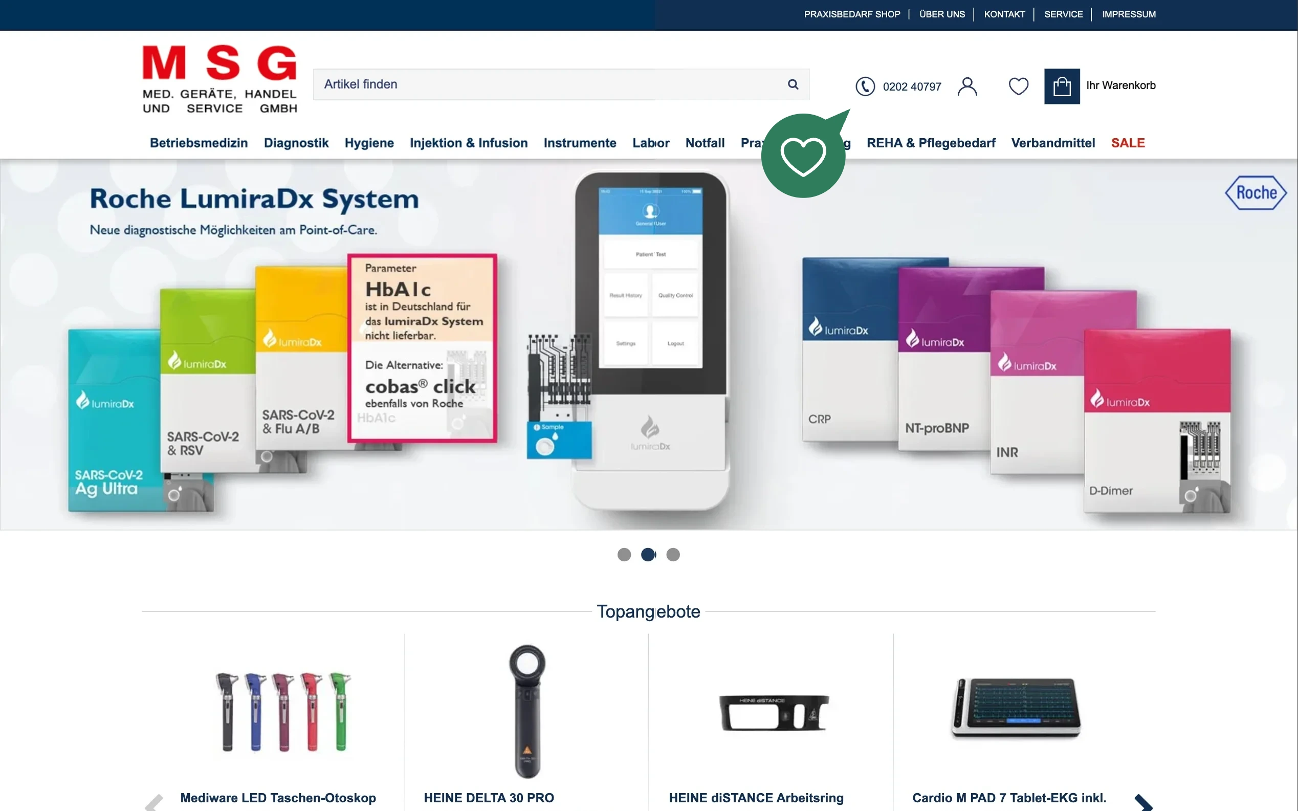 Screenshot-Beleg: MSG-Praxisbedarf — Kriterium 6.1 Kontaktmöglichkeiten präsent