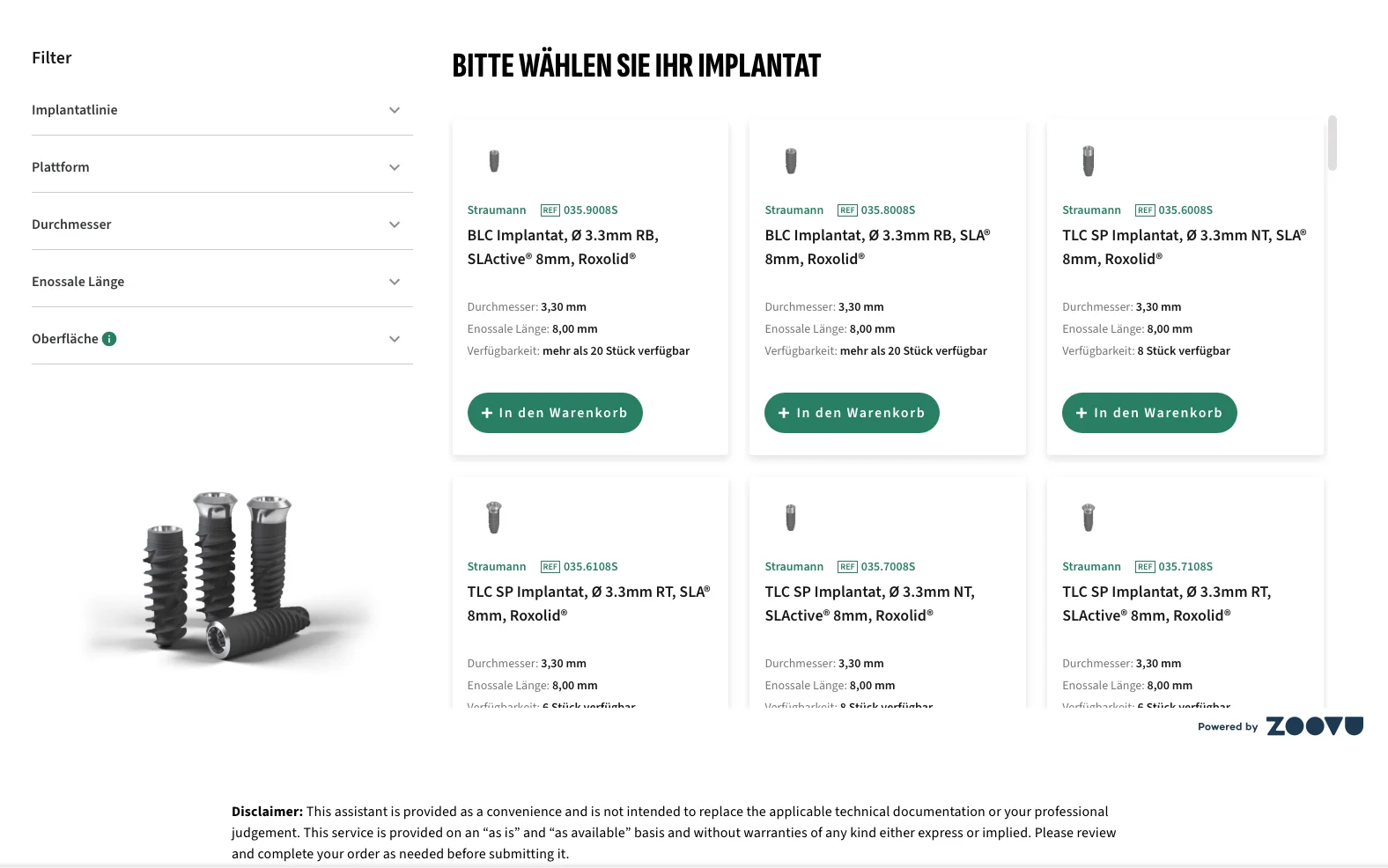 Screenshot-Beleg: Straumann Group — Kriterium 6.6 KI-Funktionen / KI-Beratung