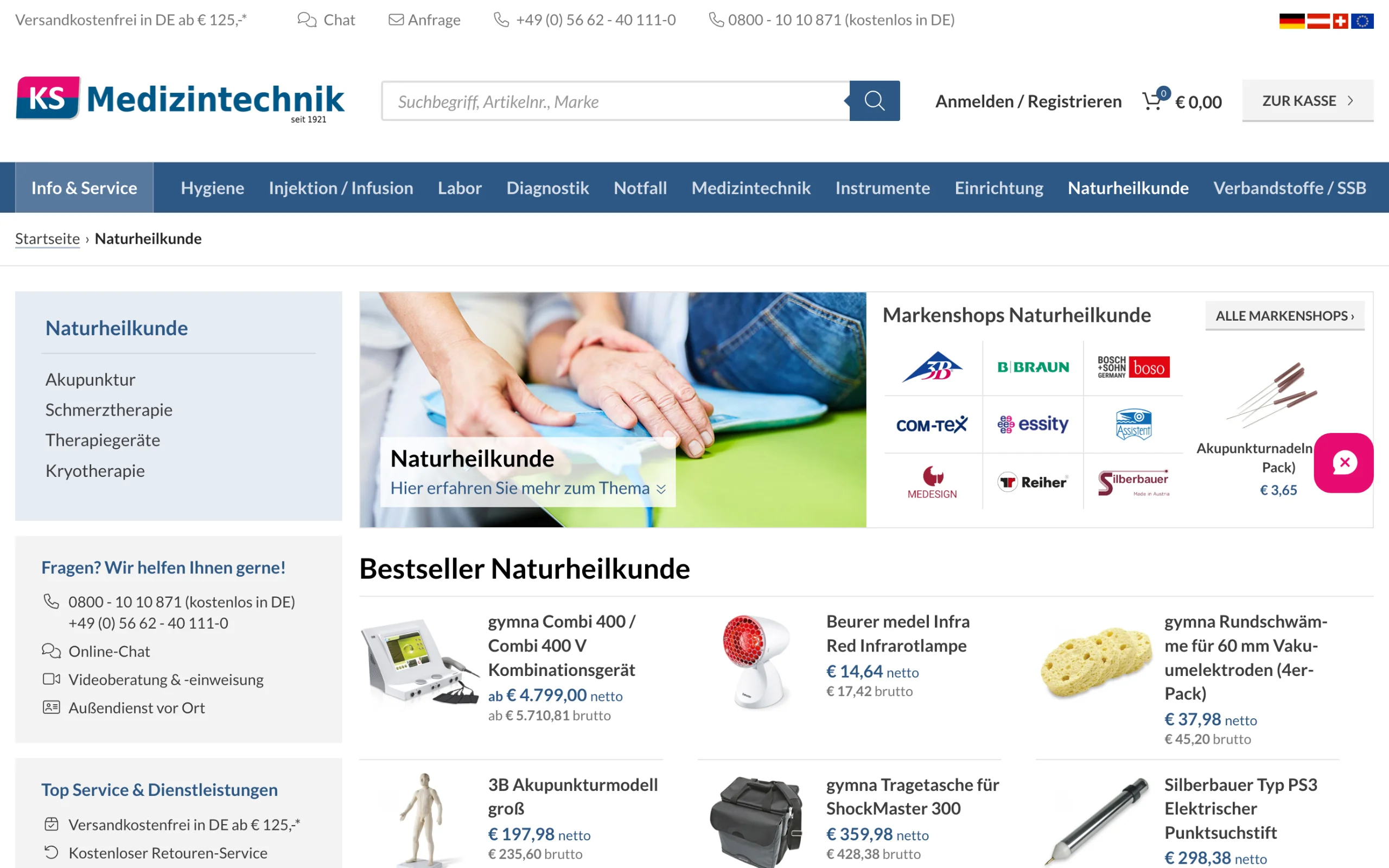 Screenshot-Beleg: KS Medizintechnik — Kriterium 6.7 Content-/Ratgeber-Bereich