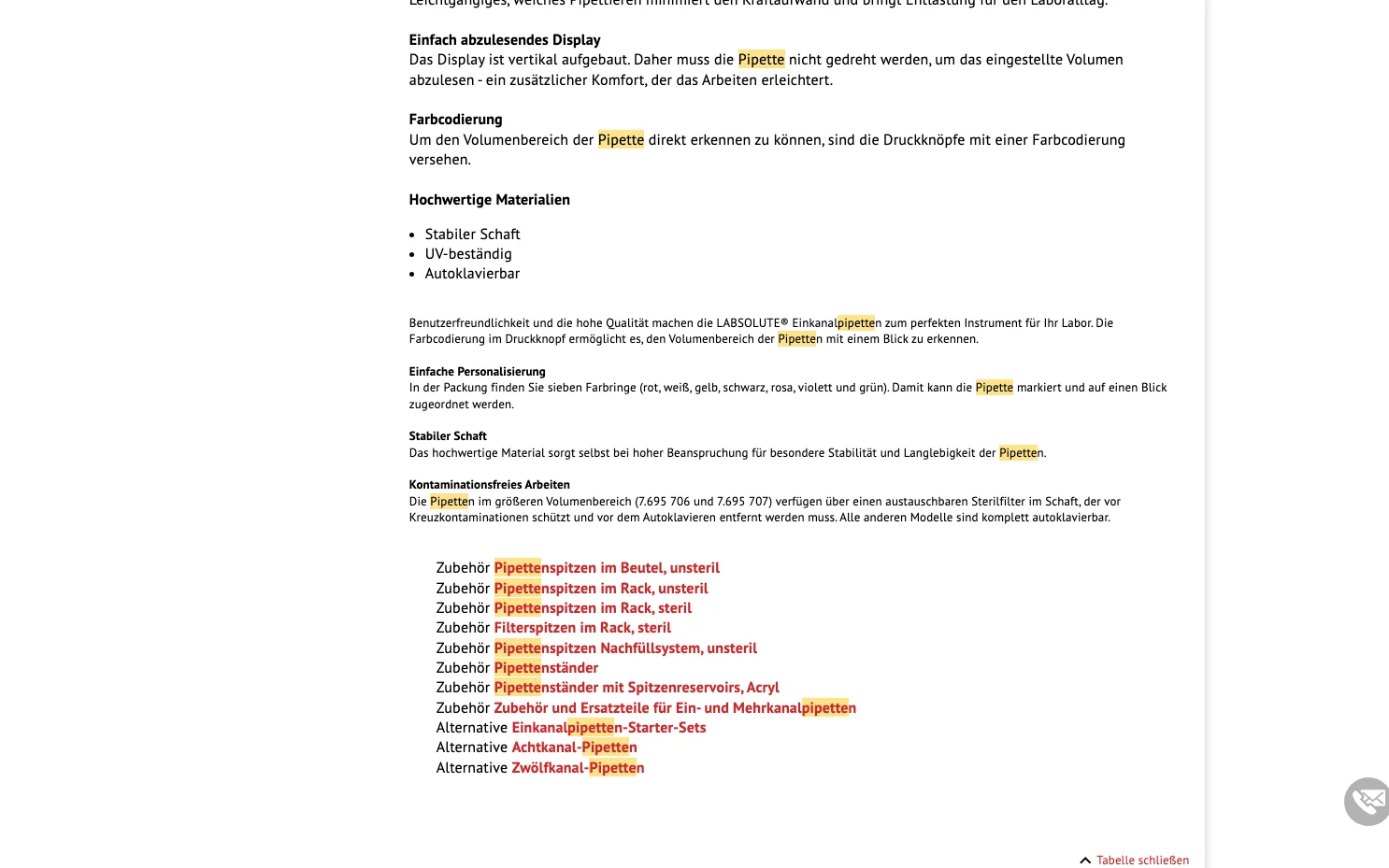 Screenshot-Beleg: Th. Geyer — Kriterium 4.9 Passende Produkte & Zubehör