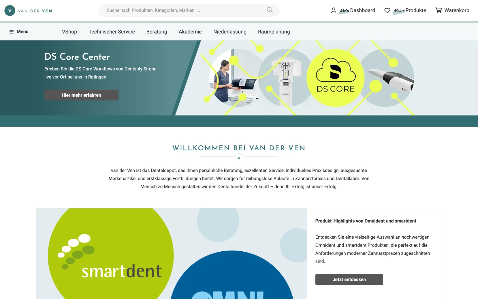 Screenshot-Beleg: van der Ven Dental — Kriterium 1.4 Design & Gesamteindruck