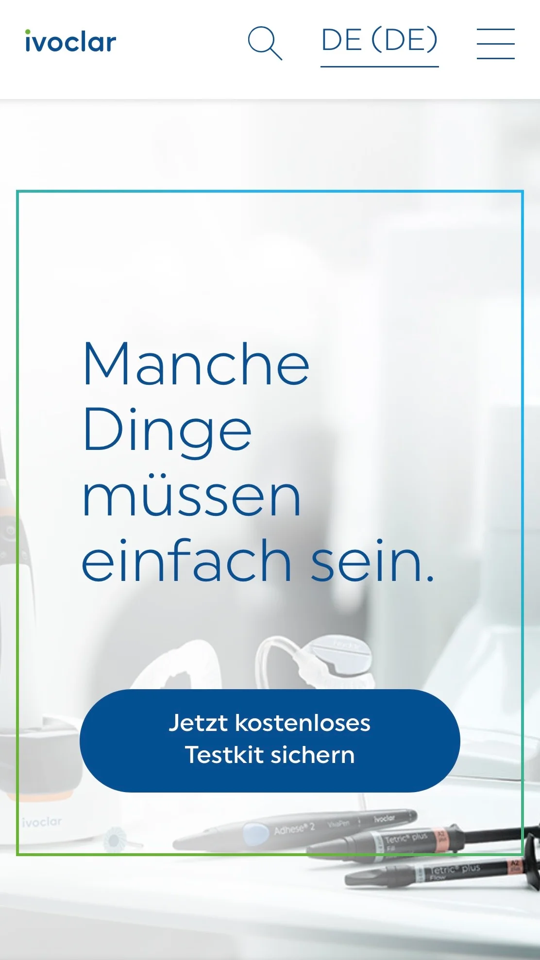 Screenshot-Beleg: Ivoclar Vivadent — Kriterium 7.5 Mobile Bedienbarkeit