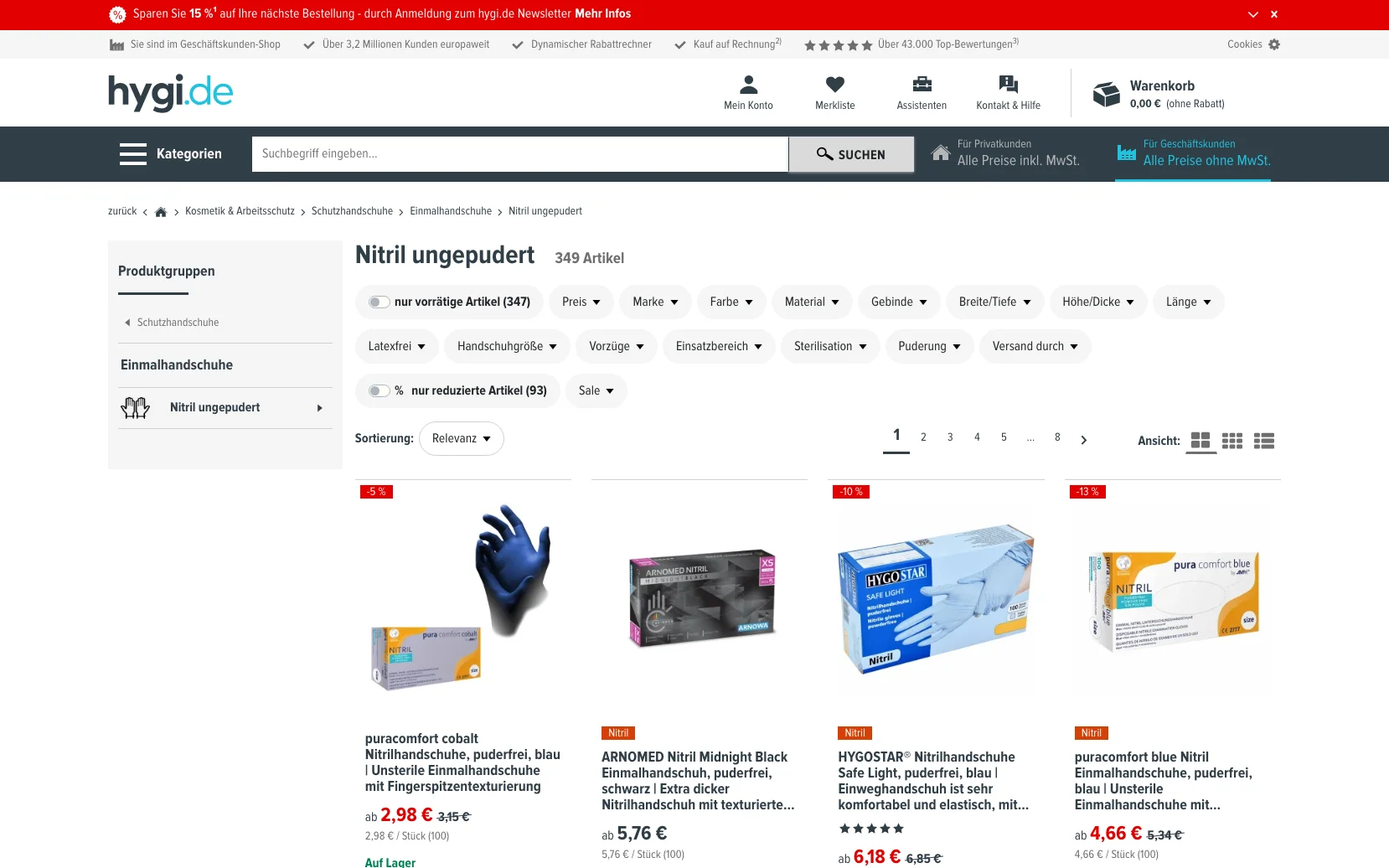 Beleg zu Kriterium 3.3: hygi.de
