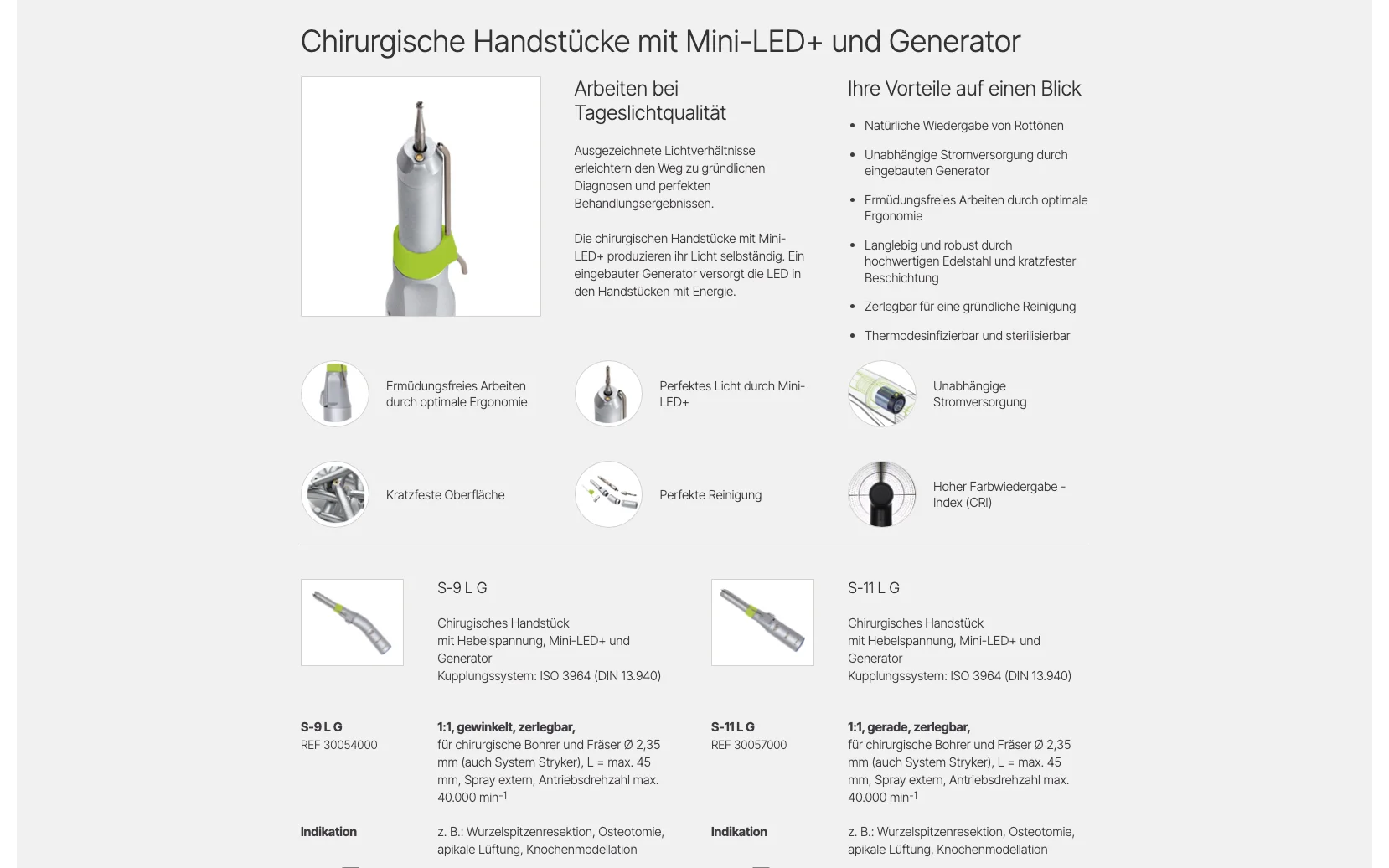 Screenshot-Beleg: W&H Dentalwerk — Kriterium 4.3 Strukturierte Produktinformation