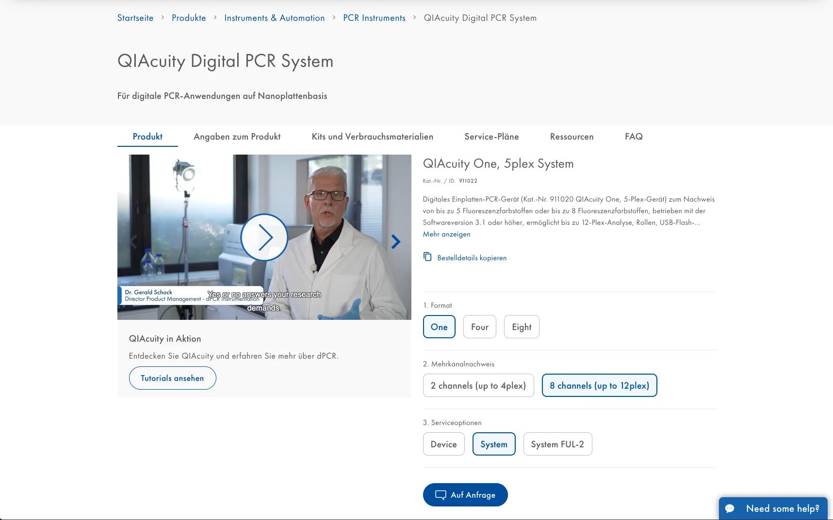 Screenshot-Beleg: QIAGEN — Kriterium 4.6 Anwendungs-/Demo-Video auf der Produktseite