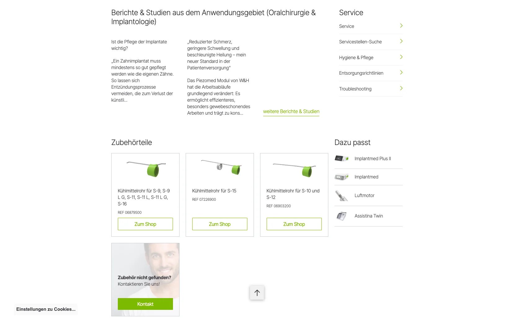 Screenshot-Beleg: W&H Dentalwerk — Kriterium 4.5 Klinische Studien / Evidenz
