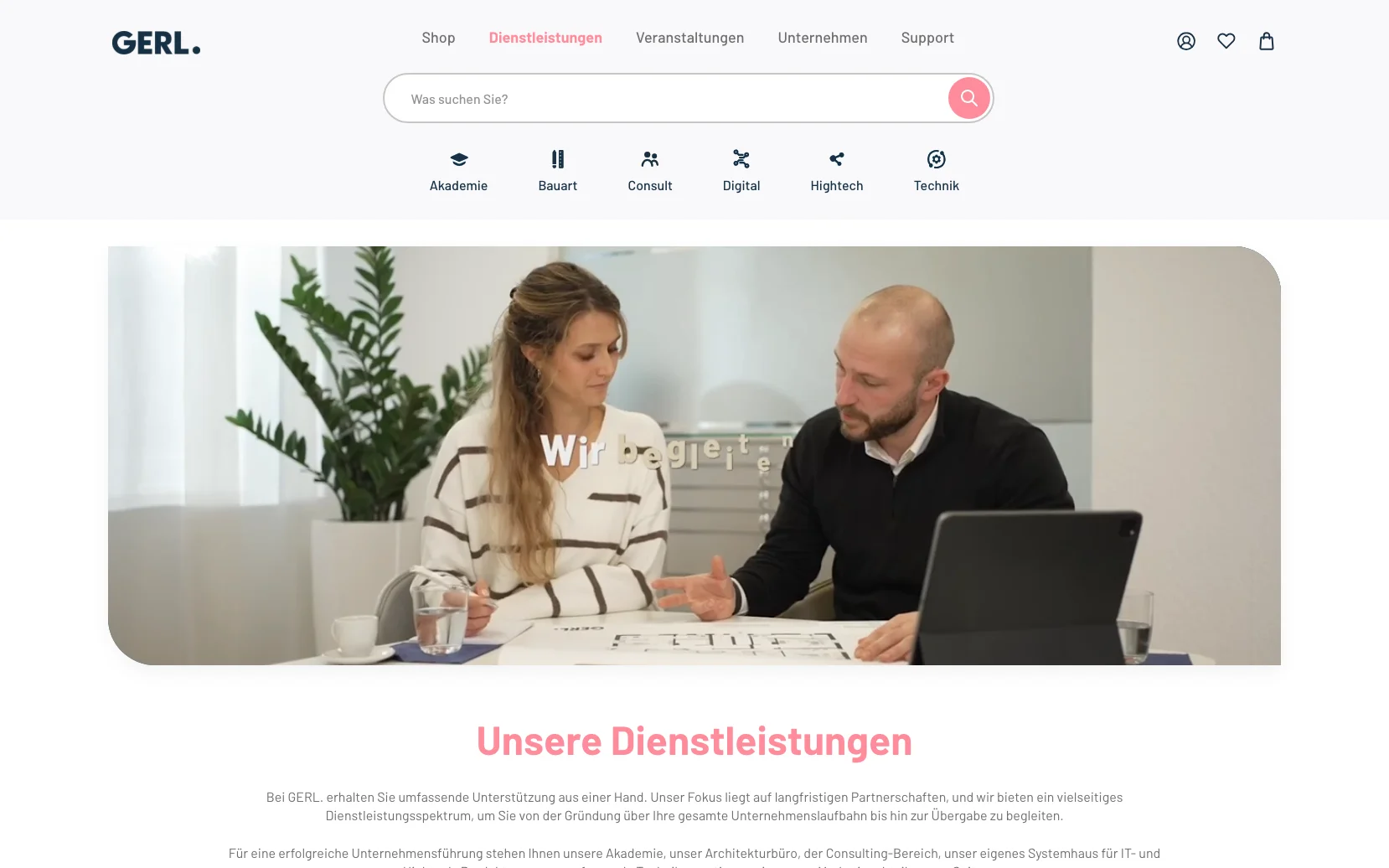Screenshot-Beleg: Gerl Dental — Kriterium 2.4 Mega-Menü / Hauptnavigation