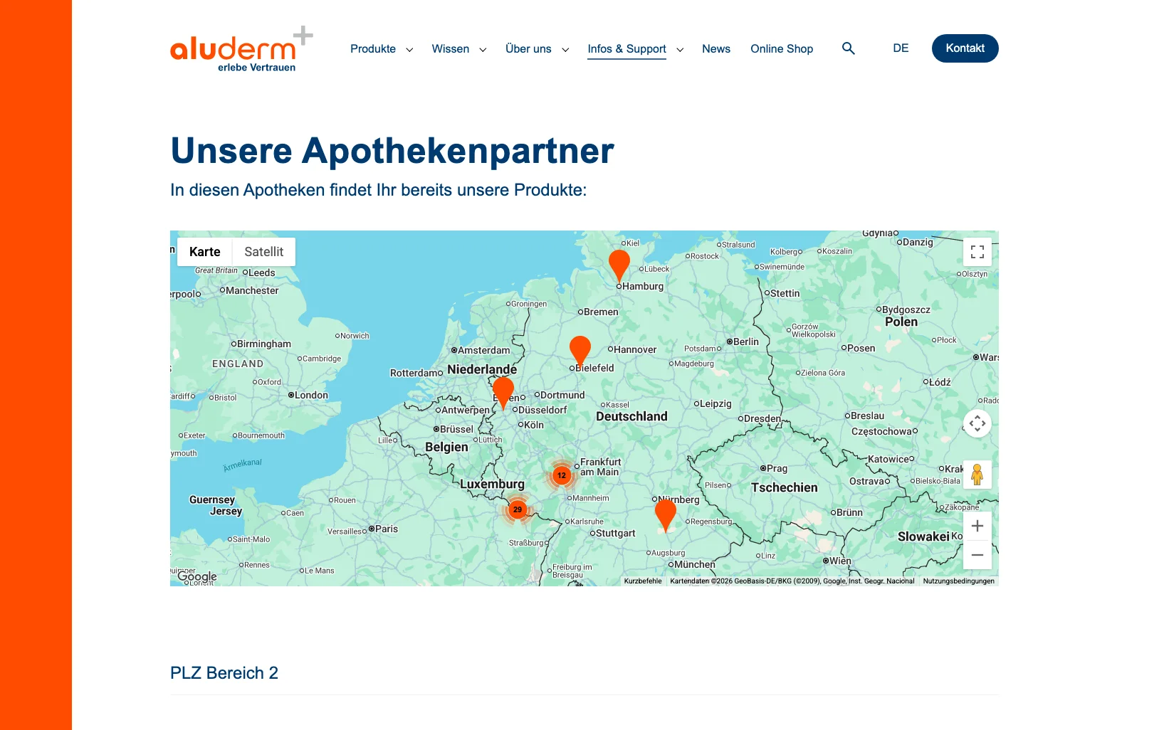 Screenshot-Beleg: Söhngen — Kriterium 5.1 „Wo kaufen"-Info auf Site