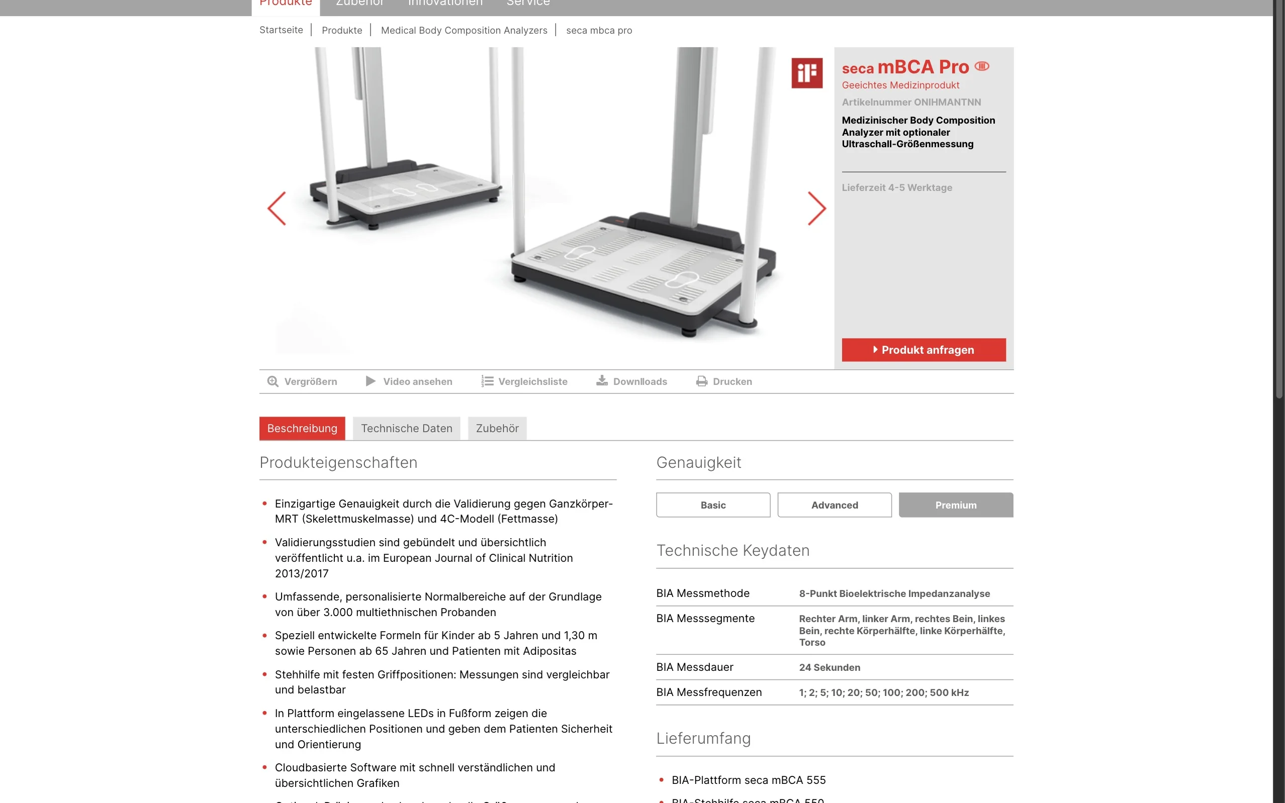 Screenshot-Beleg: SECA — Kriterium 4.1 Mehrere Bilder + Zoom (360°)