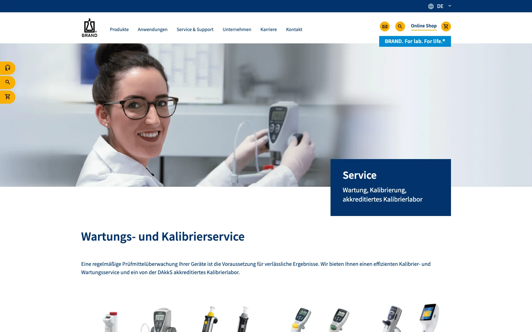 Screenshot-Beleg: Brand (Brandtech) — Kriterium 6.5 Service- / Wartungs-Bereich