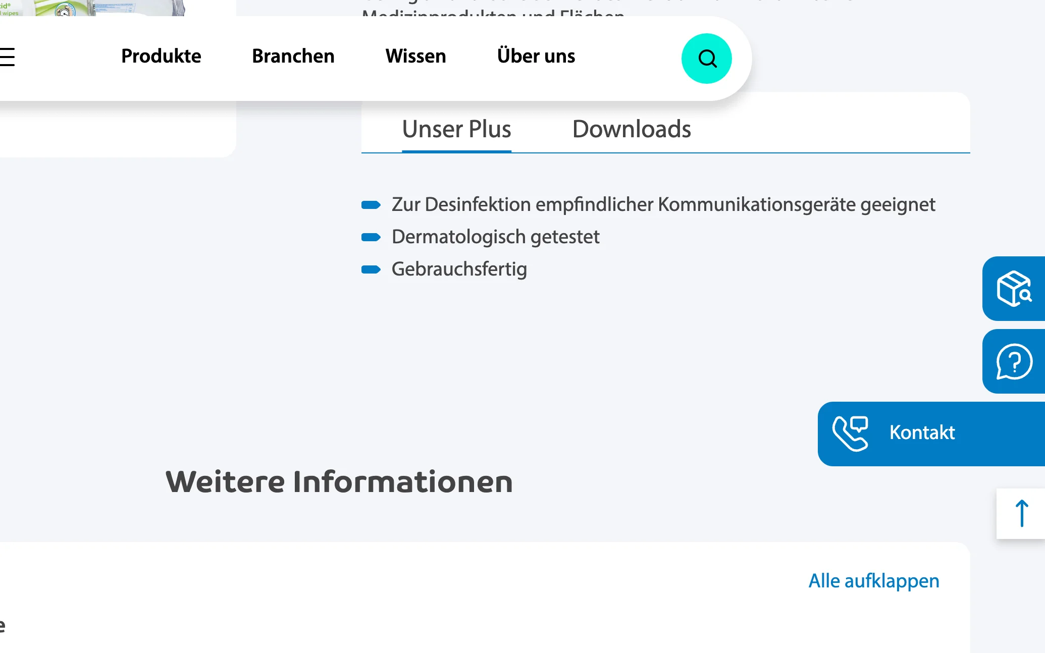 Screenshot-Beleg: Schülke & Mayr — Kriterium 5.1 „Wo kaufen"-Info auf Site
