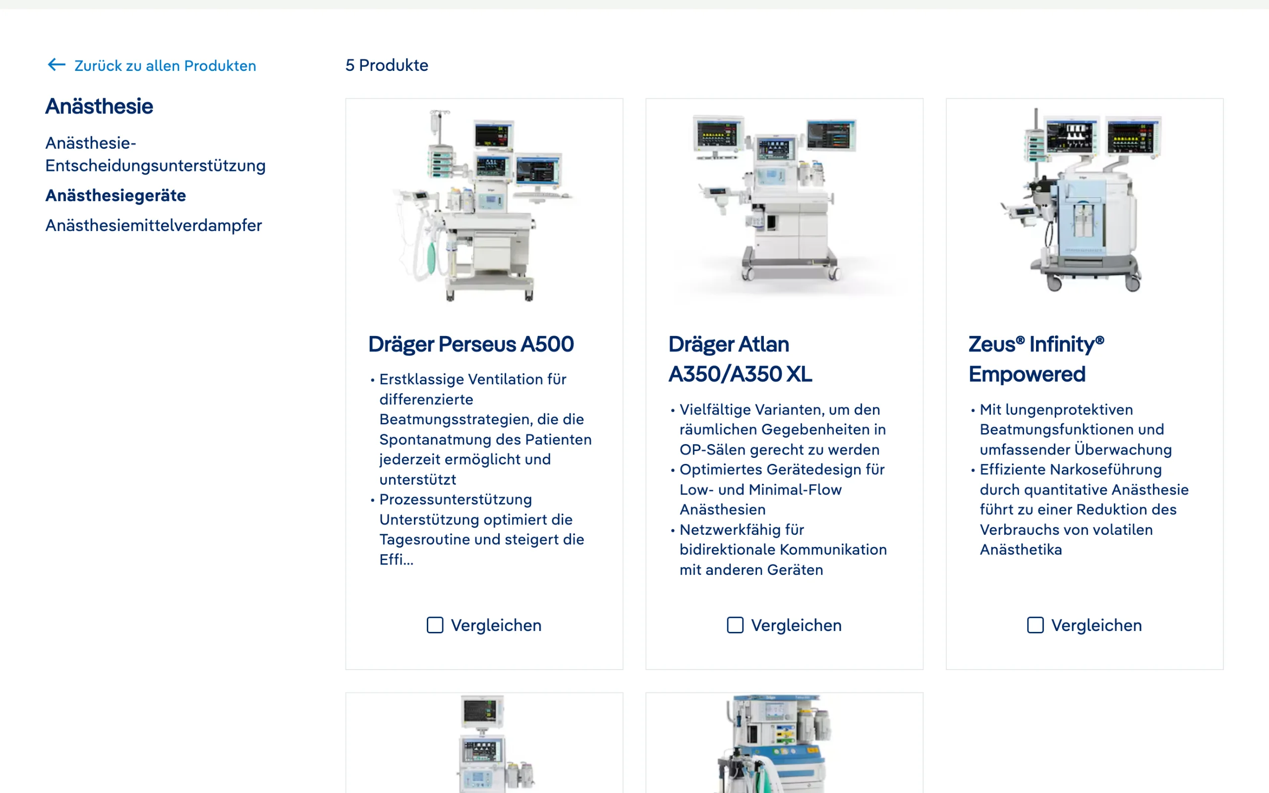 Screenshot-Beleg: Dräger — Kriterium 1.1 Öffentlicher Katalog-Zugang