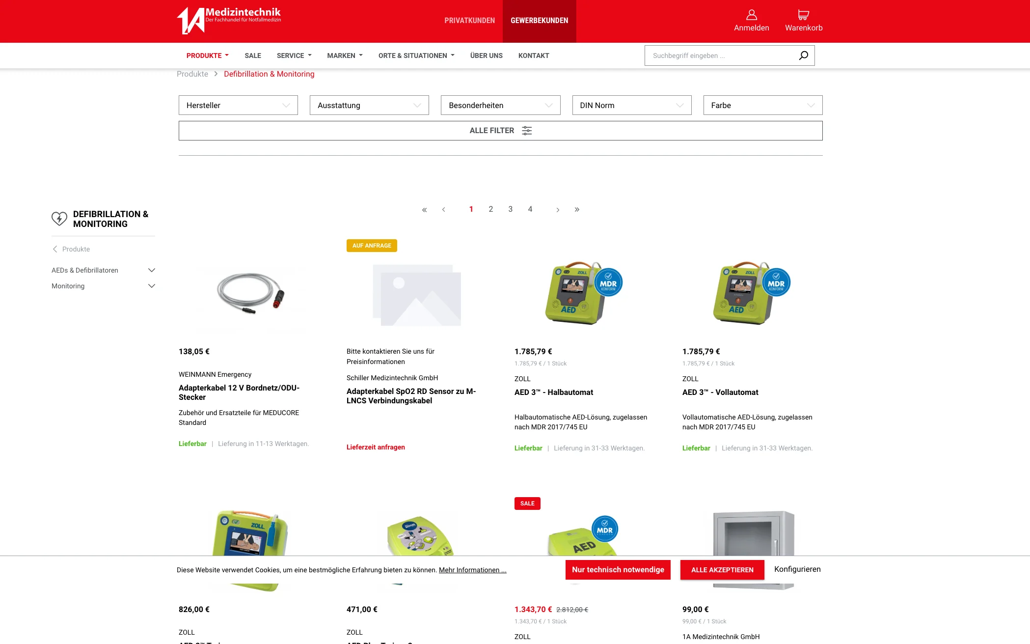 Screenshot-Beleg: 1a-medizintechnik — Kriterium 1.2 Grundpreis / €-pro-Einheit