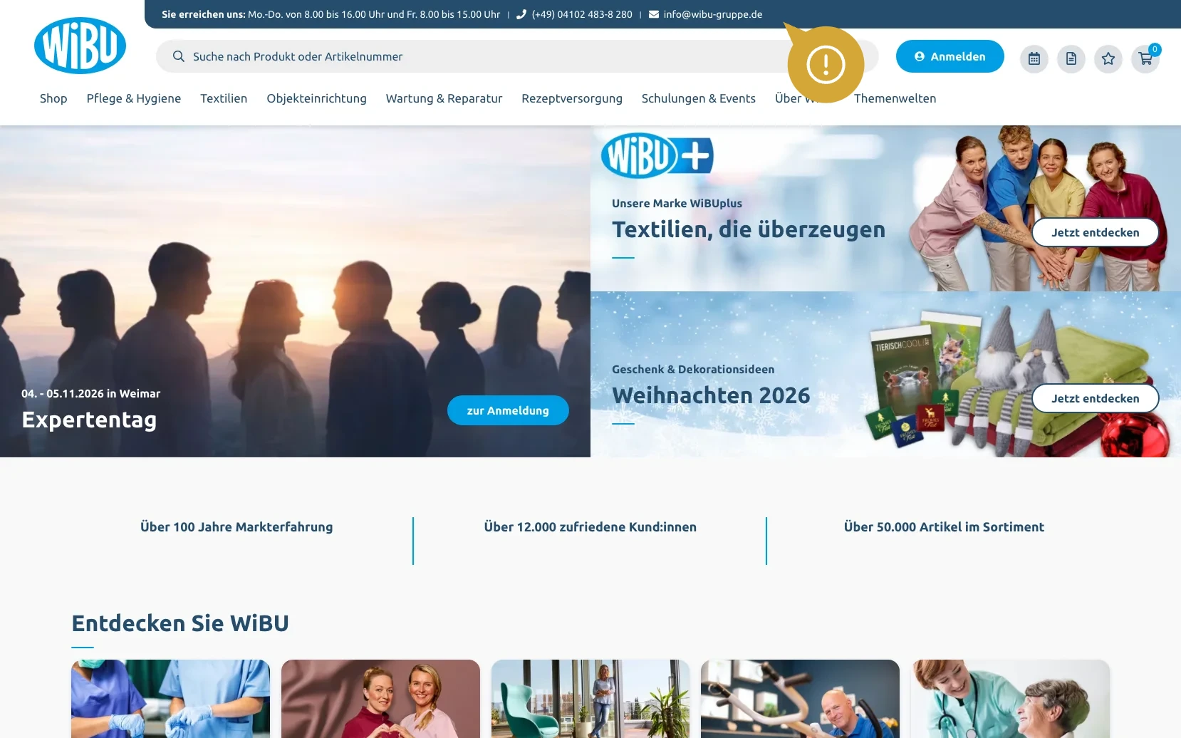 Screenshot-Beleg: WiBU PflegePlus — Kriterium 6.1 Kontaktmöglichkeiten präsent