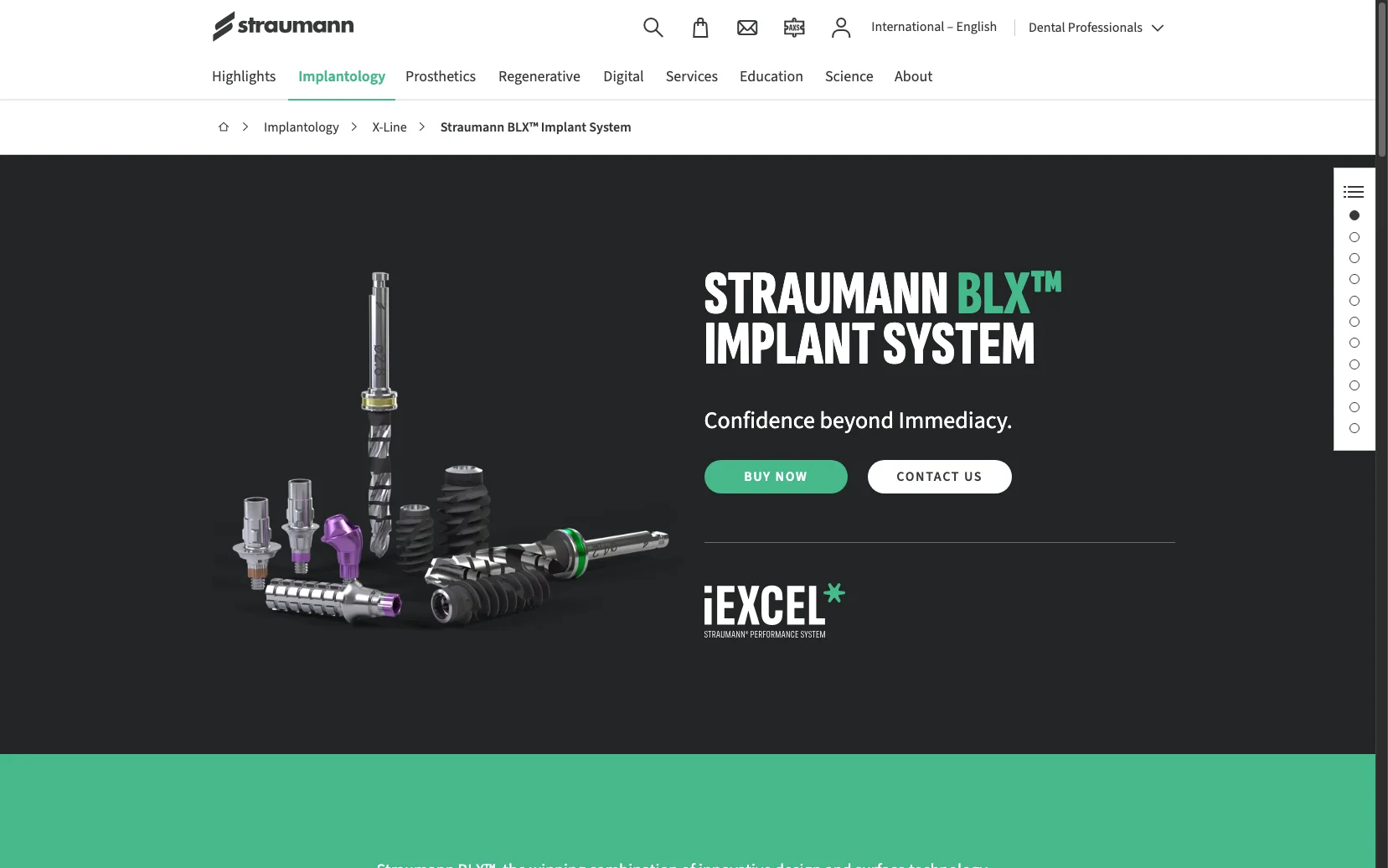 Screenshot-Beleg: Straumann Group — Kriterium 5.1 „Wo kaufen"-Info auf Site