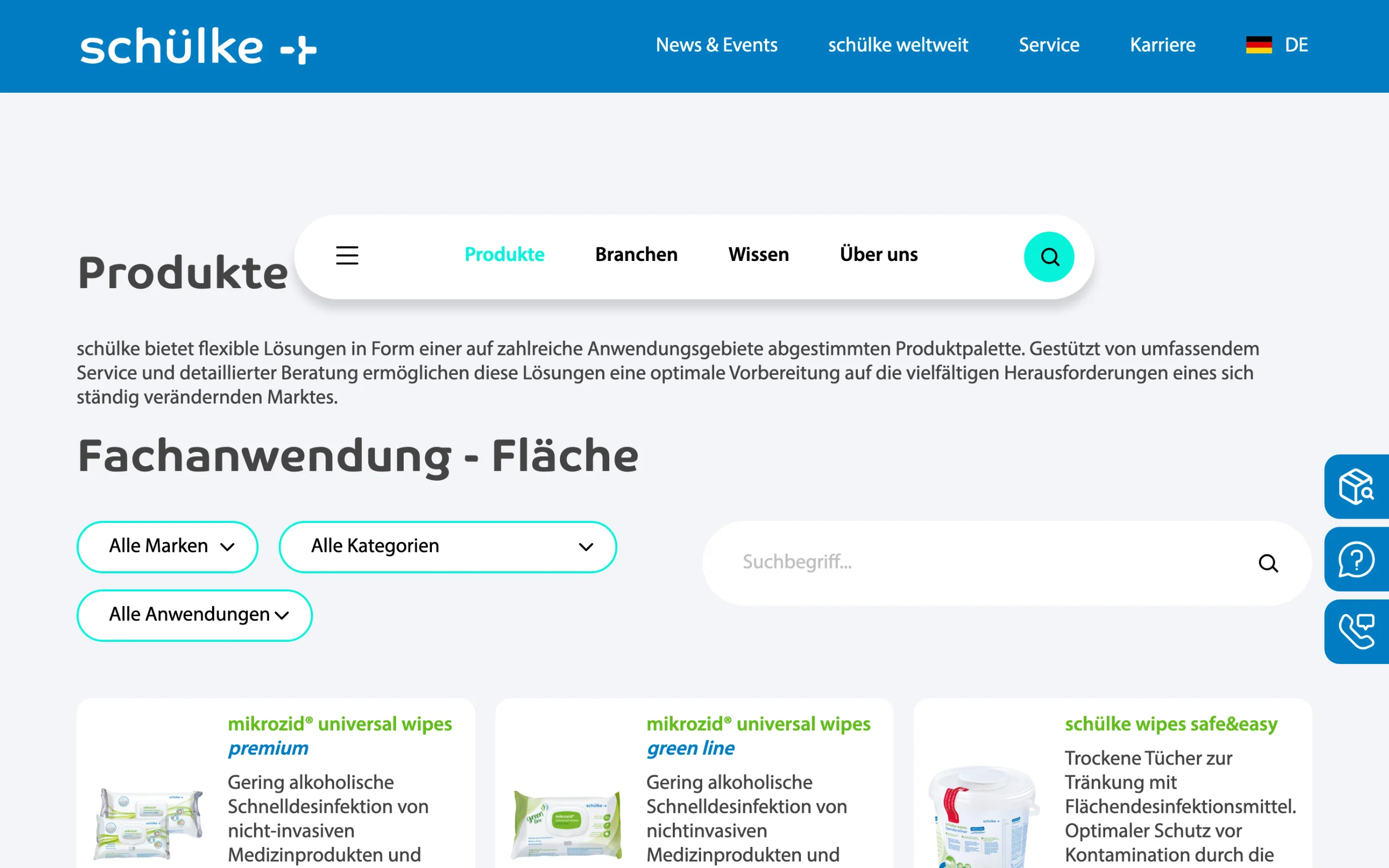 Screenshot-Beleg: Schülke & Mayr — Kriterium 1.1 Öffentlicher Katalog-Zugang