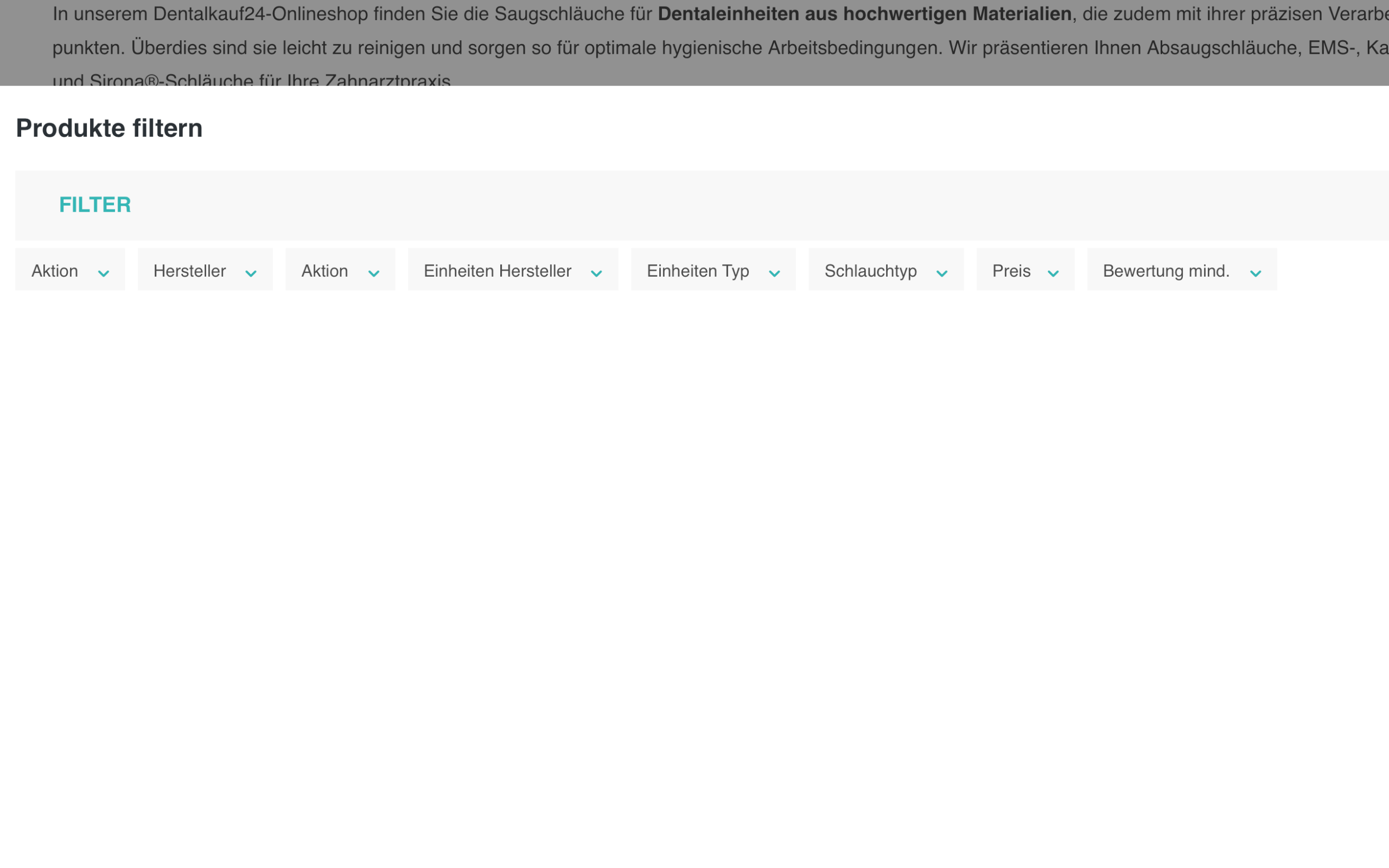 Screenshot-Beleg: Dentalkauf24 — Kriterium 3.1 Filter in der Produktliste (Anzahl)