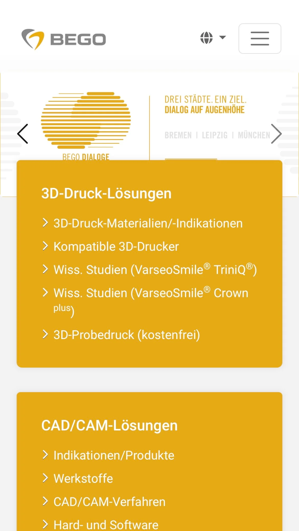 Screenshot-Beleg: BEGO — Kriterium 7.5 Mobile Bedienbarkeit