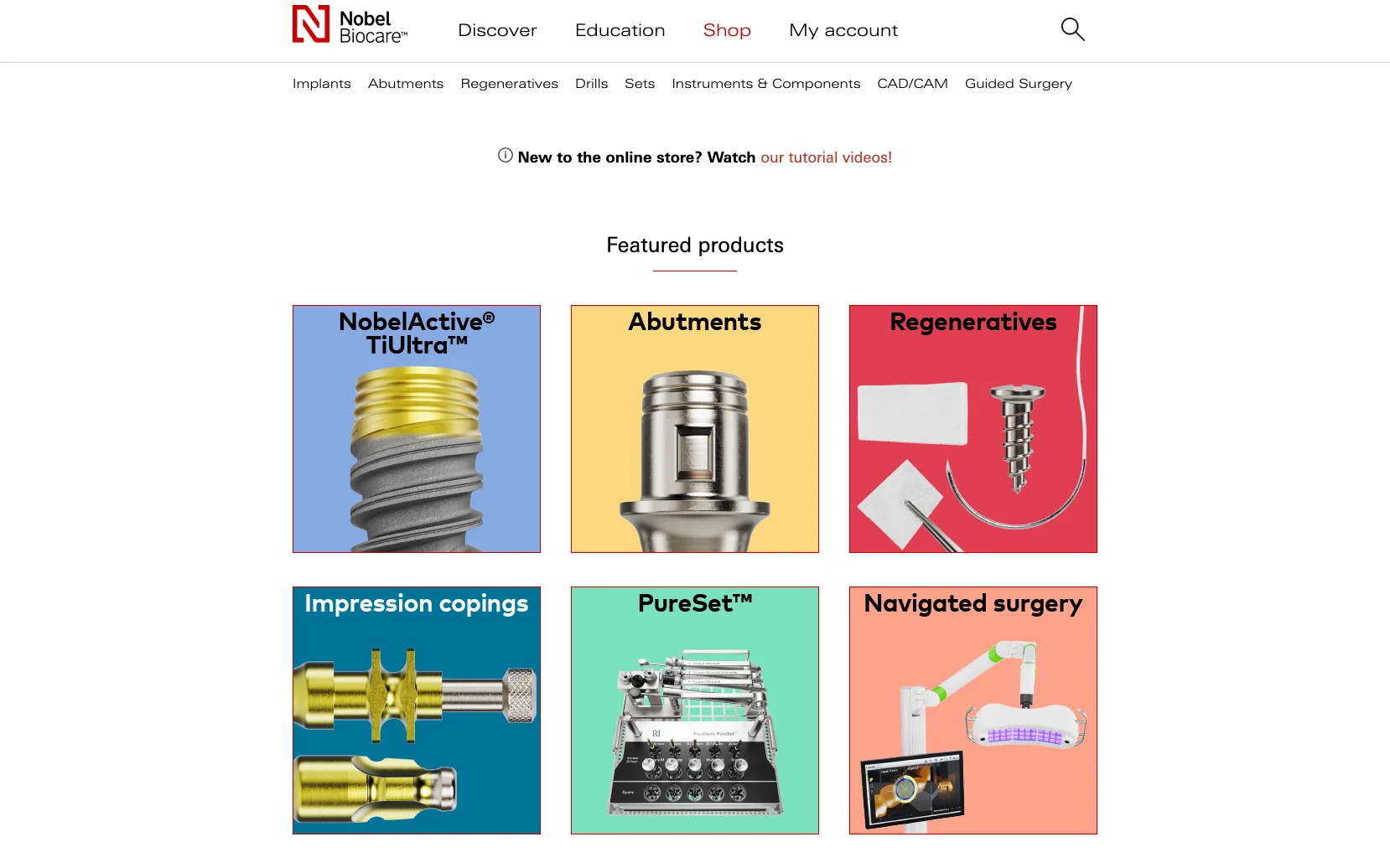 Screenshot-Beleg: Nobel Biocare — Kriterium 1.4 Design & Gesamteindruck