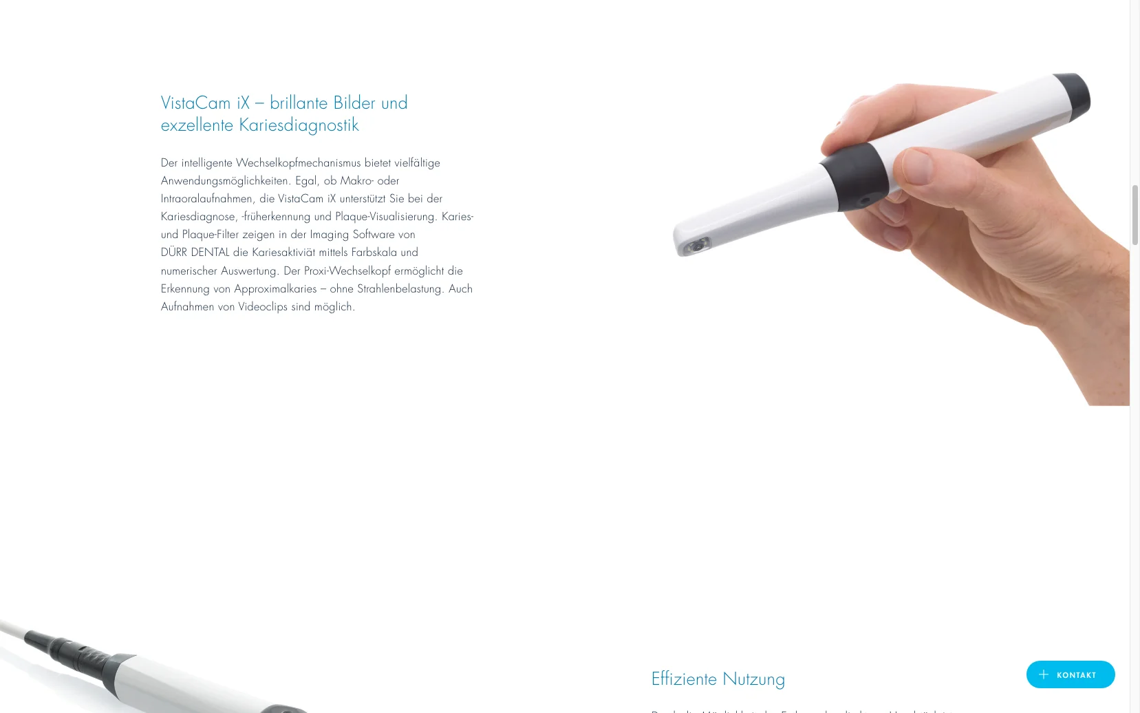 Screenshot-Beleg: Dürr Dental — Kriterium 4.3 Strukturierte Produktinformation