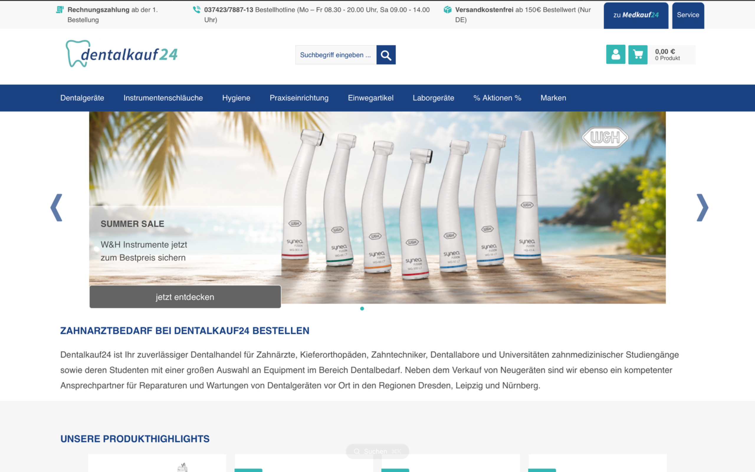 Screenshot-Beleg: Dentalkauf24 — Kriterium 6.1 Kontaktmöglichkeiten präsent