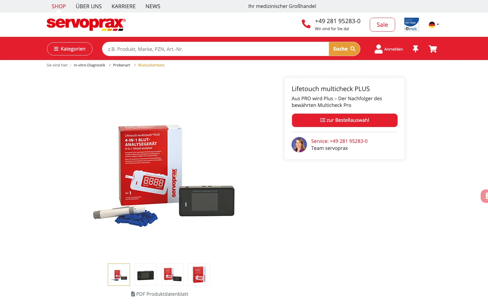 Screenshot-Beleg: Servoprax — Kriterium 6.1 Kontaktmöglichkeiten präsent