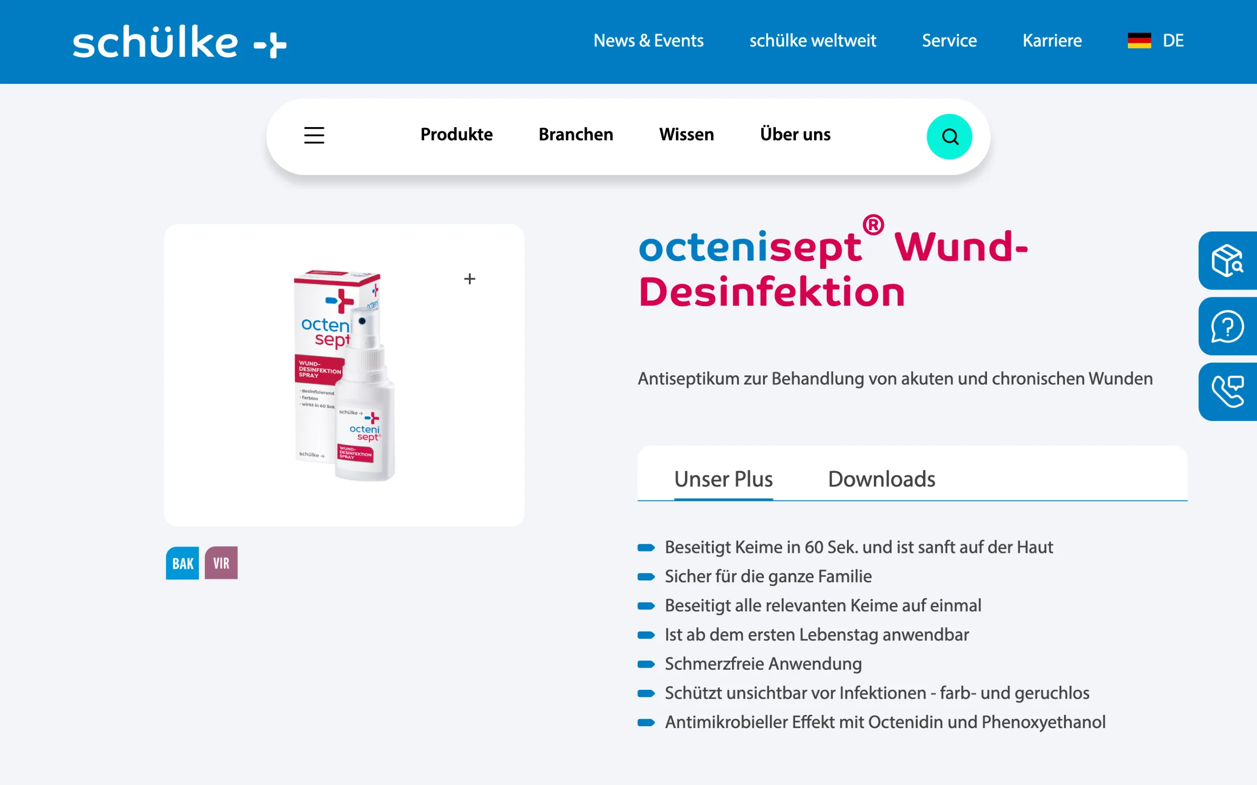 Screenshot-Beleg: Schülke & Mayr — Kriterium 2.1 Suchfeld persistent in Top-Bar