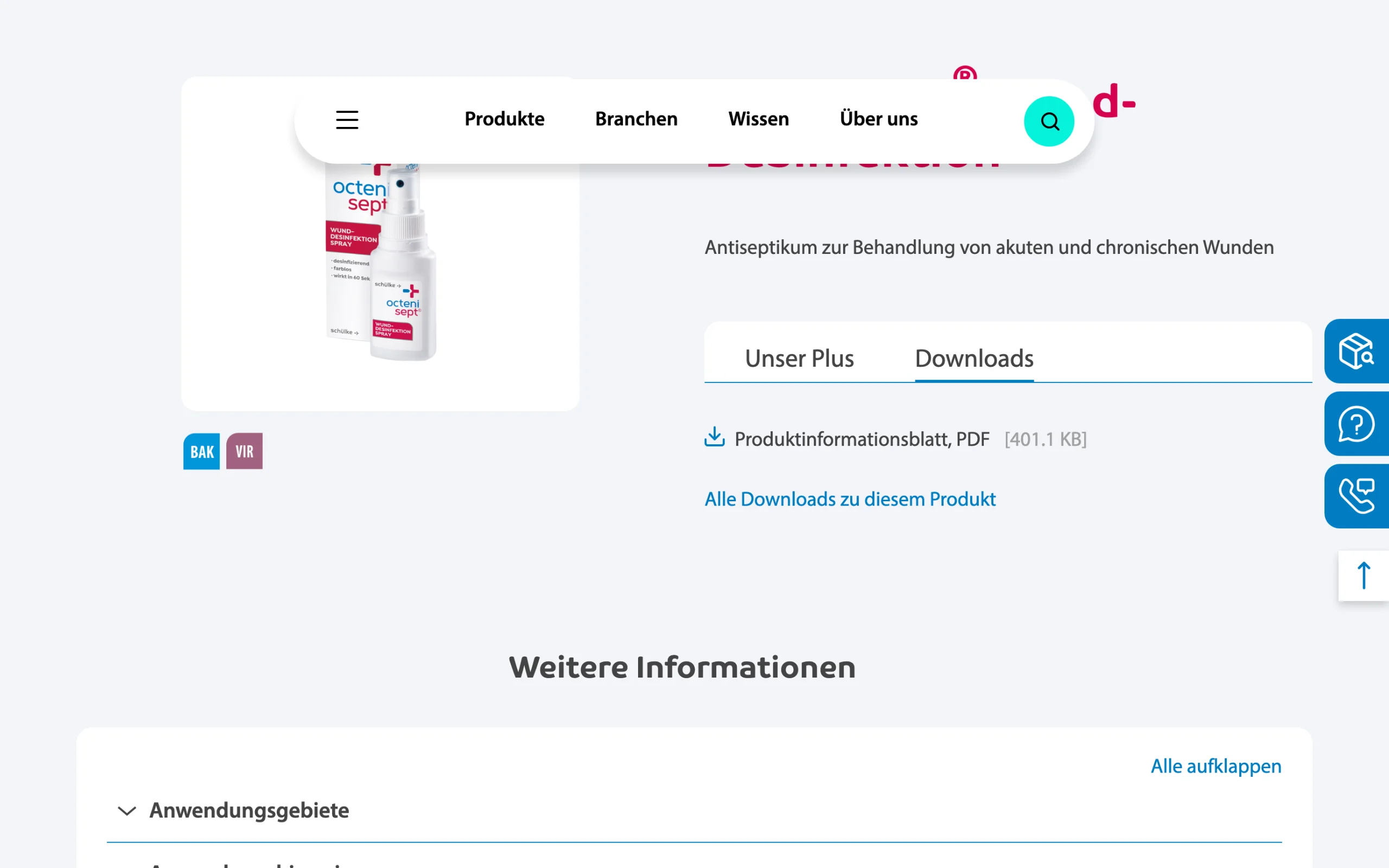 Screenshot-Beleg: Schülke & Mayr — Kriterium 4.5 Klinische Studien / Evidenz