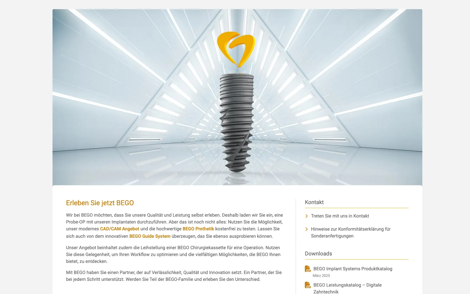 Screenshot-Beleg: BEGO — Kriterium 4.10 Demo / Trial / Probe anforderbar