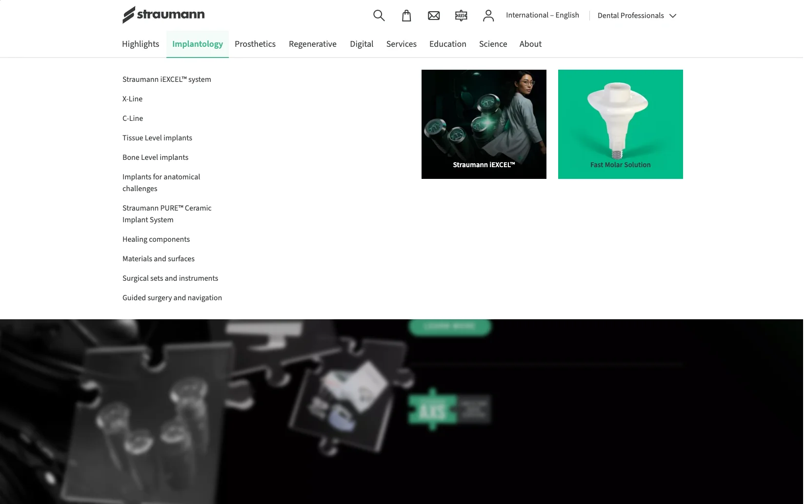 Screenshot-Beleg: Straumann Group — Kriterium 2.5 Einstieg über Anwendung