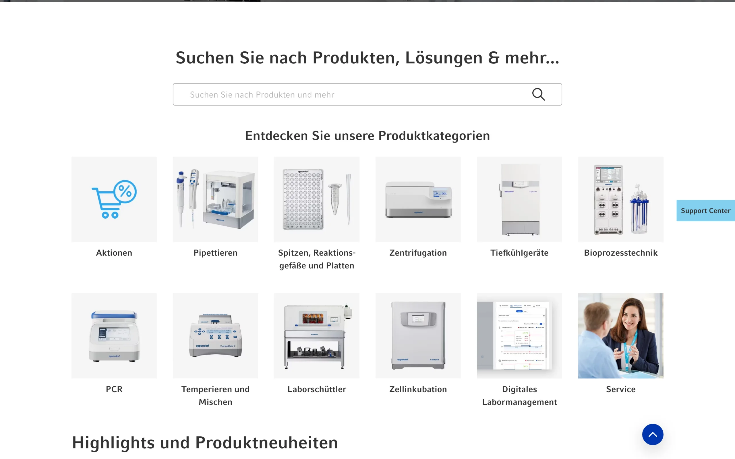Screenshot-Beleg: Eppendorf — Kriterium 1.1 Öffentlicher Katalog-Zugang