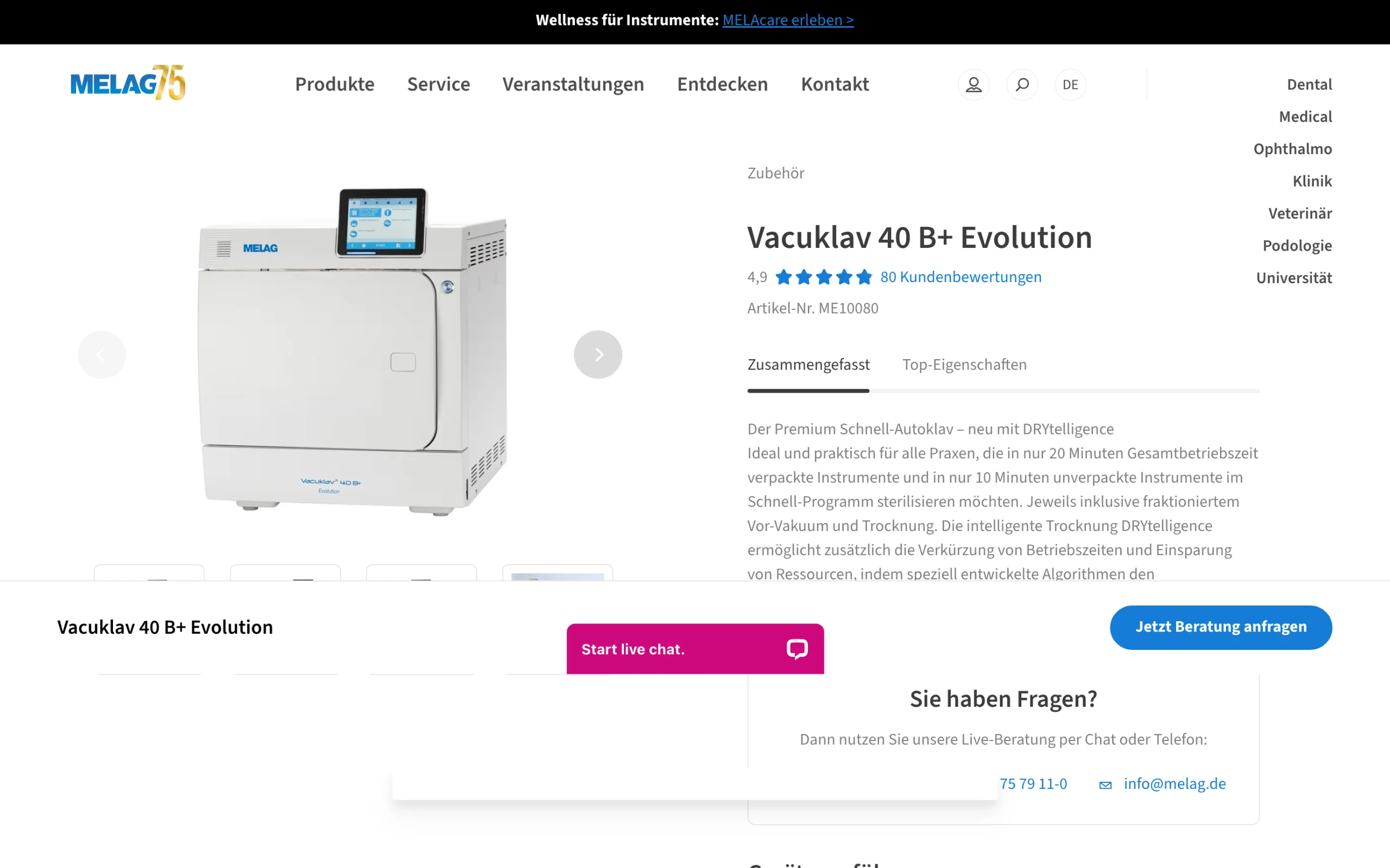 Beleg zu Kriterium 1.1: MELAG