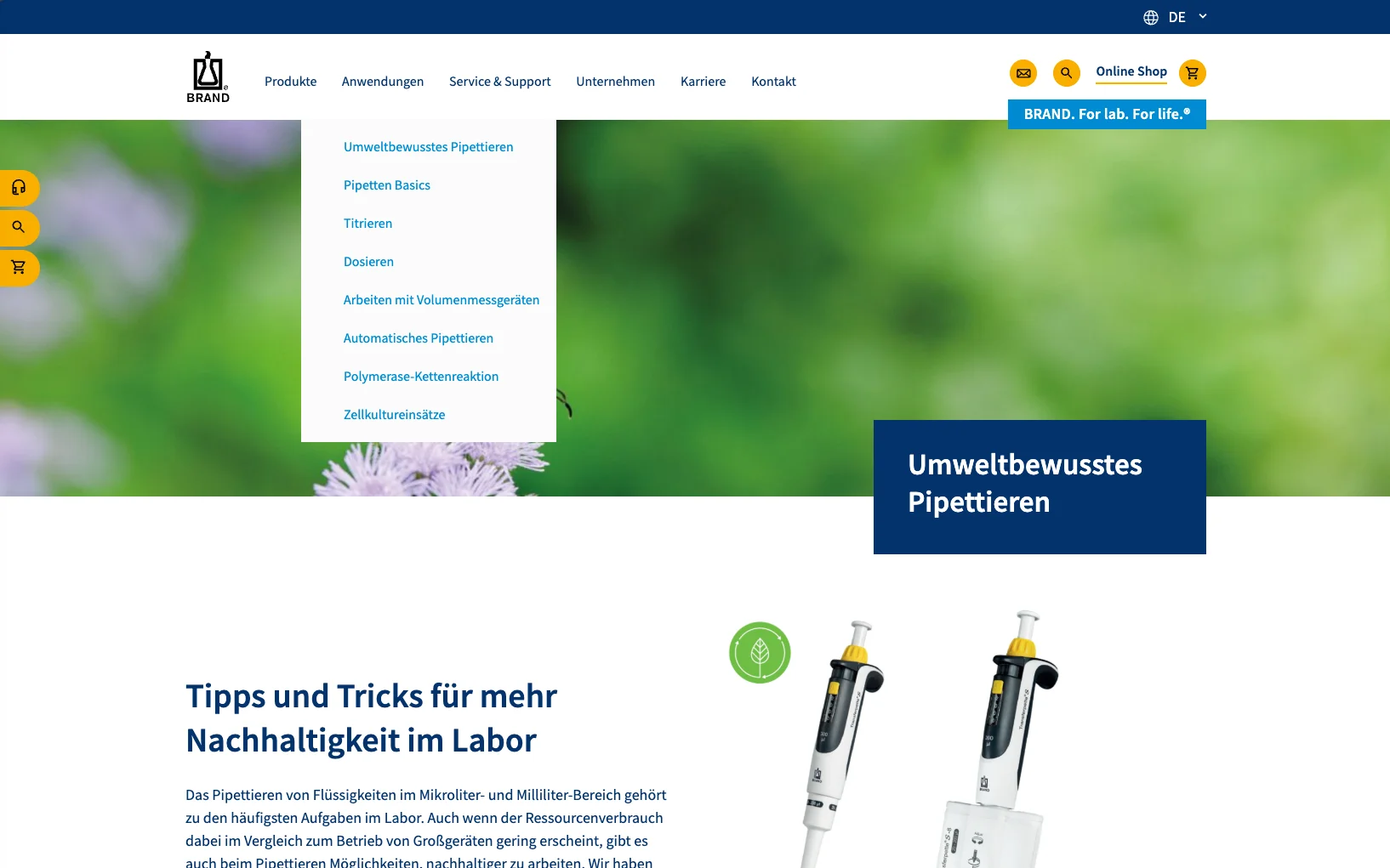 Screenshot-Beleg: Brand (Brandtech) — Kriterium 2.5 Einstieg über Anwendung