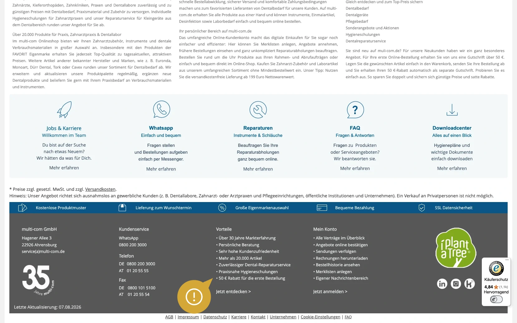 Screenshot-Beleg: multi-com — Kriterium 6.3 Stammkundenprogramm / Bonus