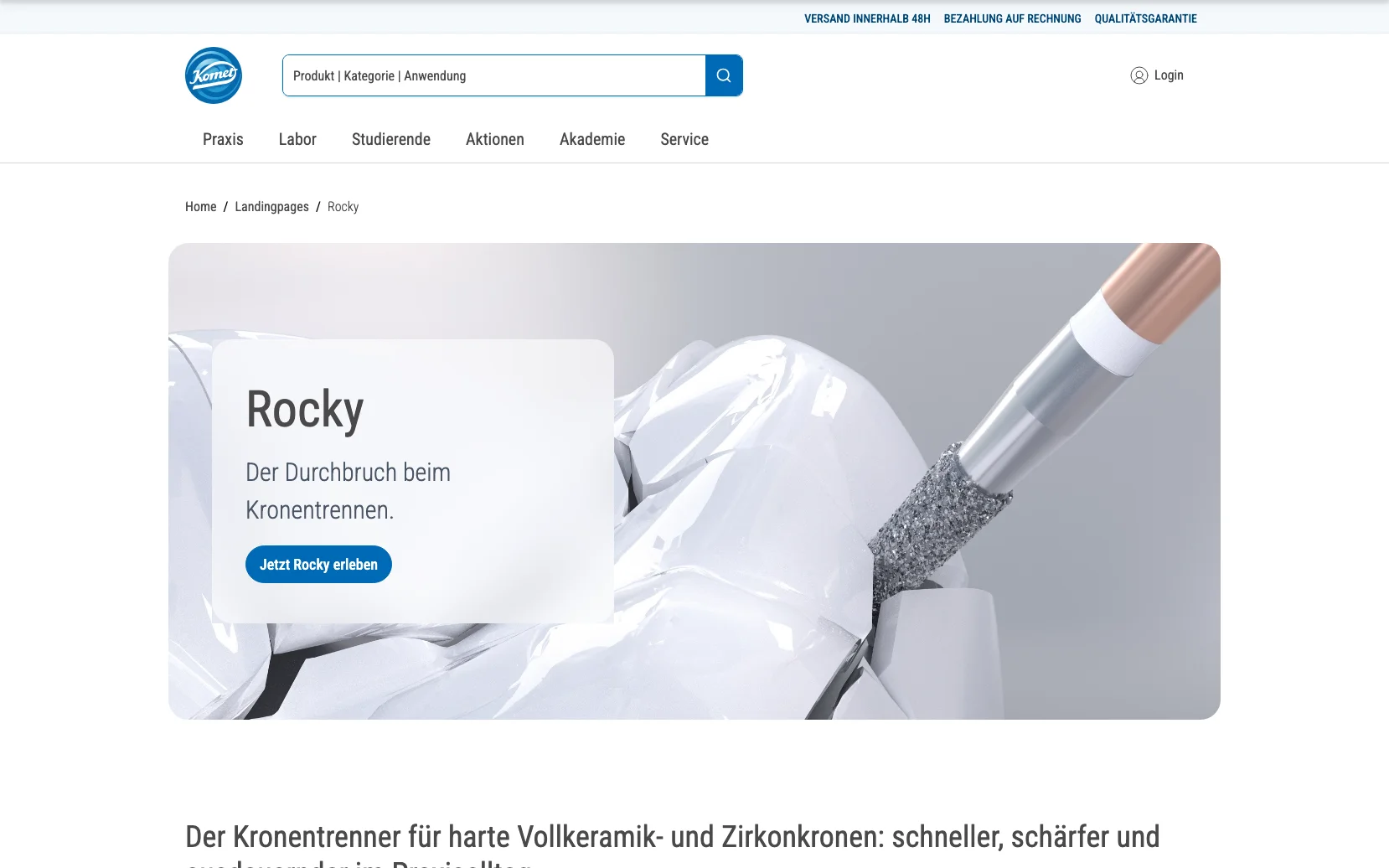 Weiterer Beleg: Komet Dental — Kriterium 1.4