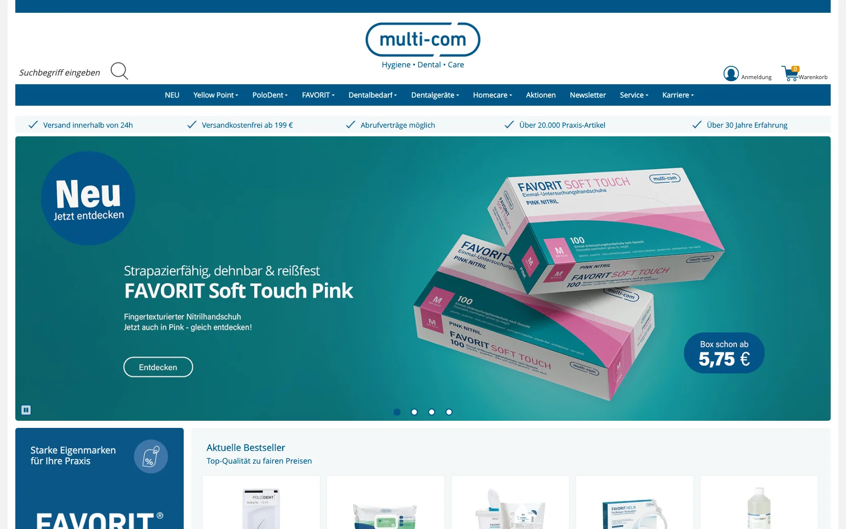 Screenshot-Beleg: multi-com — Kriterium 1.4 Design & Gesamteindruck